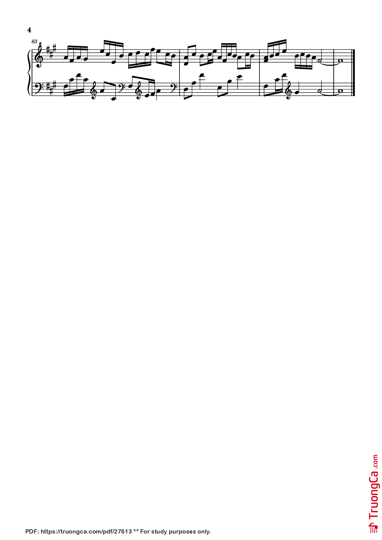 Page 4 of the piano sheet music PDF Piano – 小诗句 Piano (OST Đại Mộng Quy Ly) by 任帅
