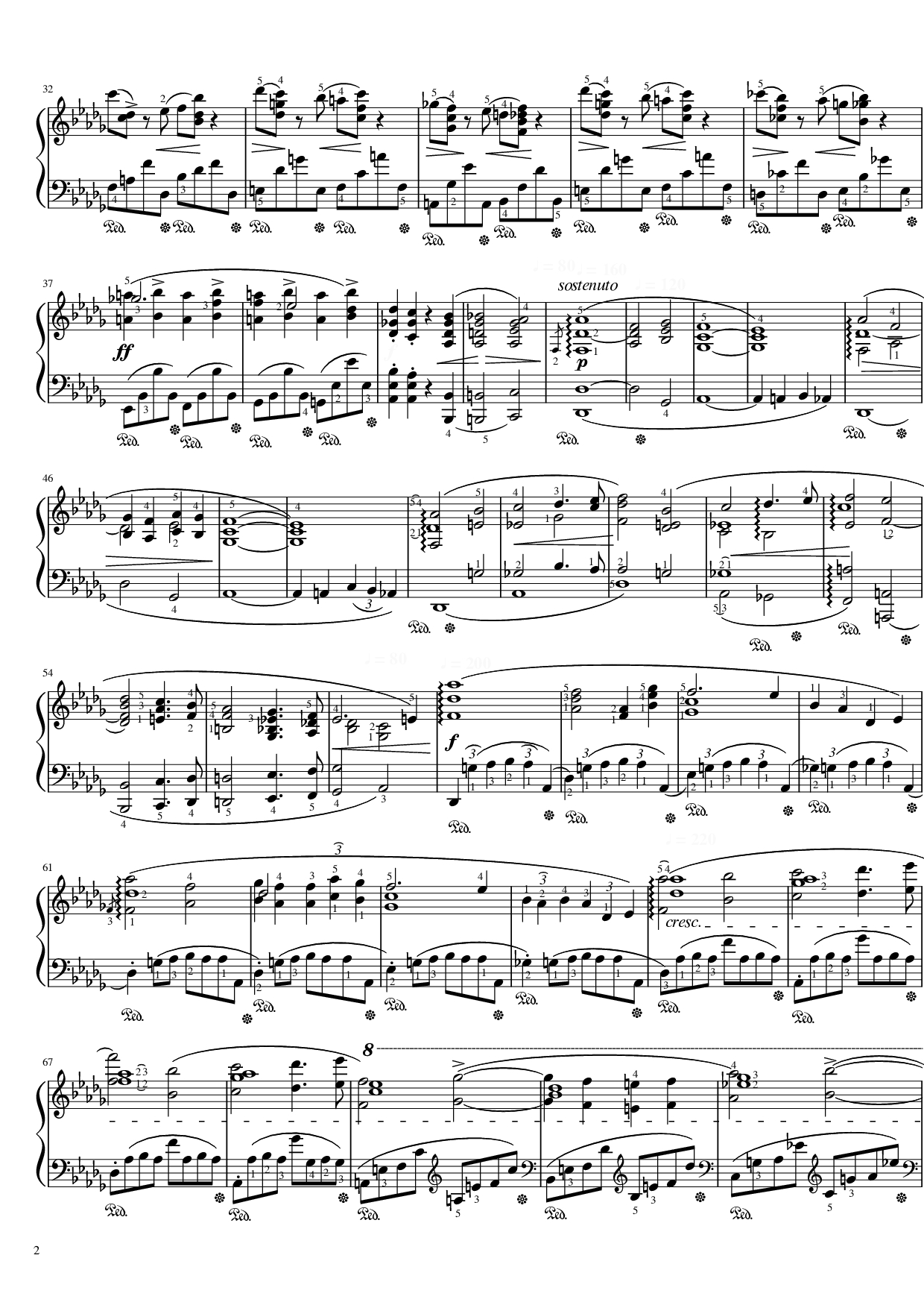 Page 2 of the piano sheet music PDF Piano – Funeral March Sonata No. 2 Op. 35 (Chopin) by Frédéric Chopin