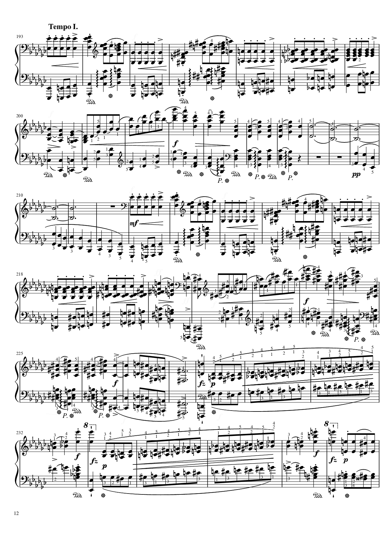 Page 12 of the piano sheet music PDF Piano – Funeral March Sonata No. 2 Op. 35 (Chopin) by Frédéric Chopin