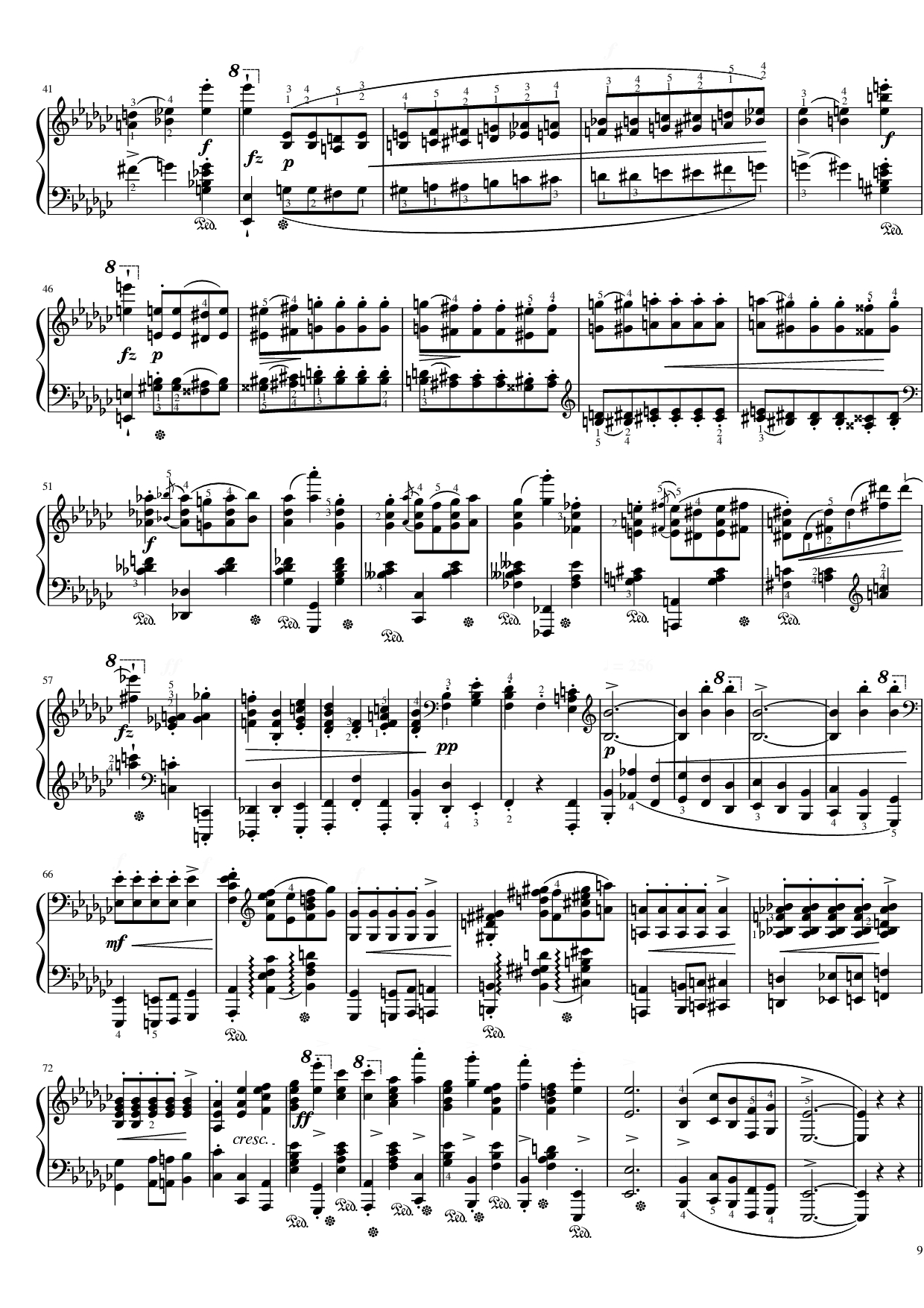 Page 9 of the piano sheet music PDF Piano – Funeral March Sonata No. 2 Op. 35 (Chopin) by Frédéric Chopin