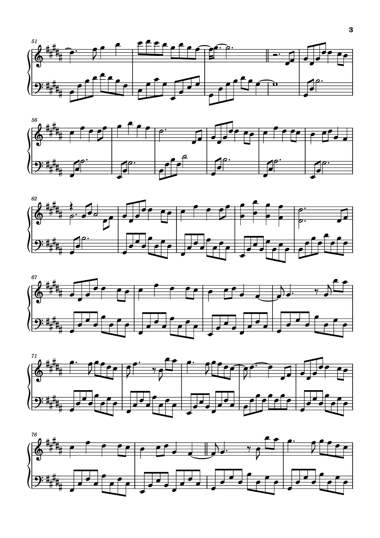 Page 3 of the piano sheet music PDF Piano – 远舟的少年 Piano (Niên Thiếu Của Viễn Châu) by 夕林子休