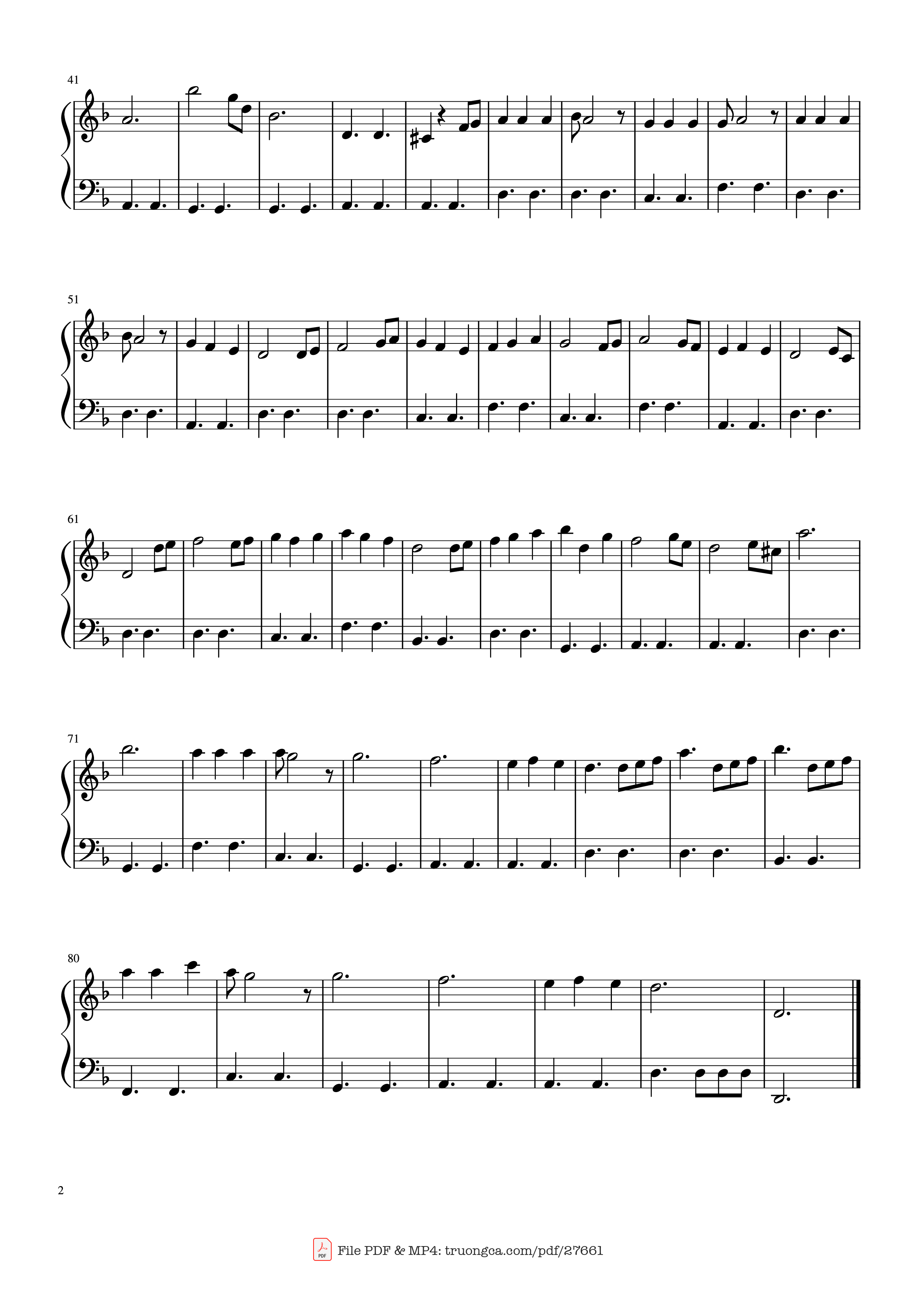 Page 2 of the piano sheet music PDF Piano – He