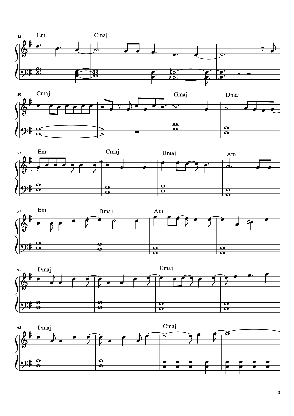 Page 3 of the piano sheet music PDF Piano – Let it go Piano (easy) by Idina Menzel