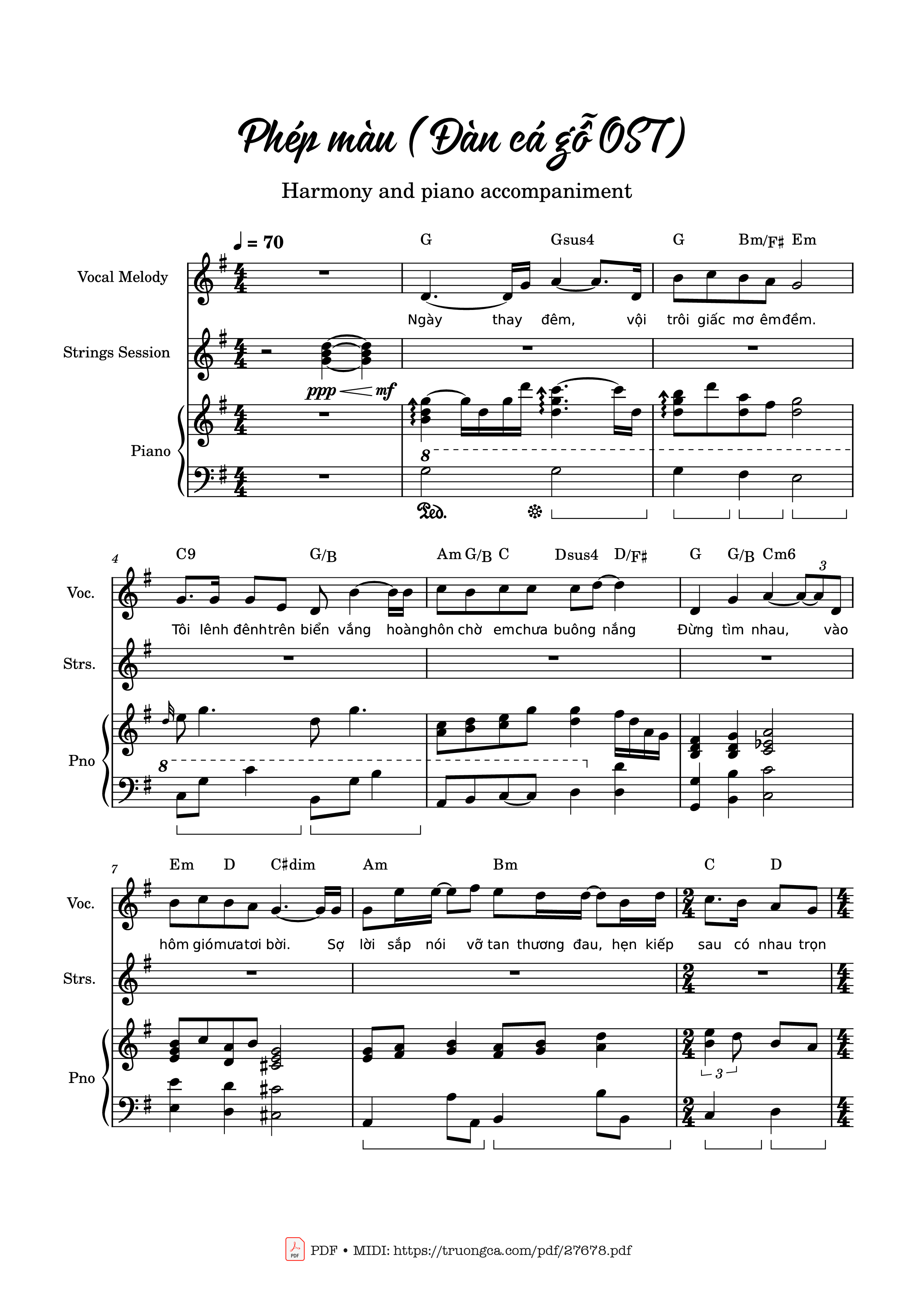 Page 1 of the piano sheet music PDF – Phép màu (Đàn cá gỗ OST) Piano by Nguyễn Hùng