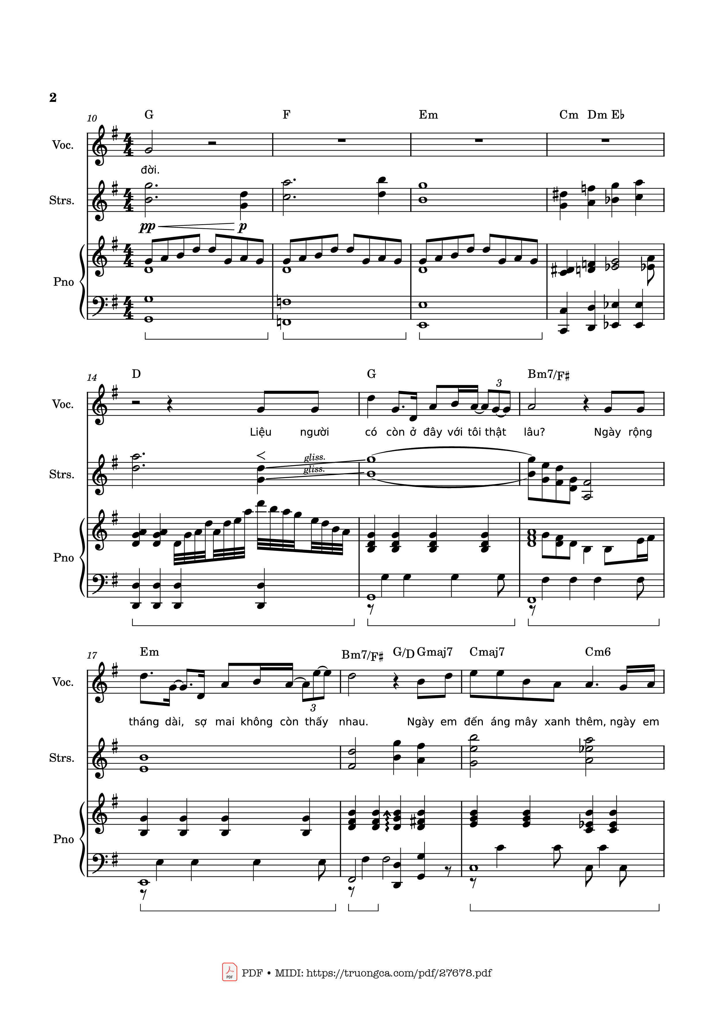 Page 2 of the piano sheet music PDF – Phép màu (Đàn cá gỗ OST) Piano by Nguyễn Hùng