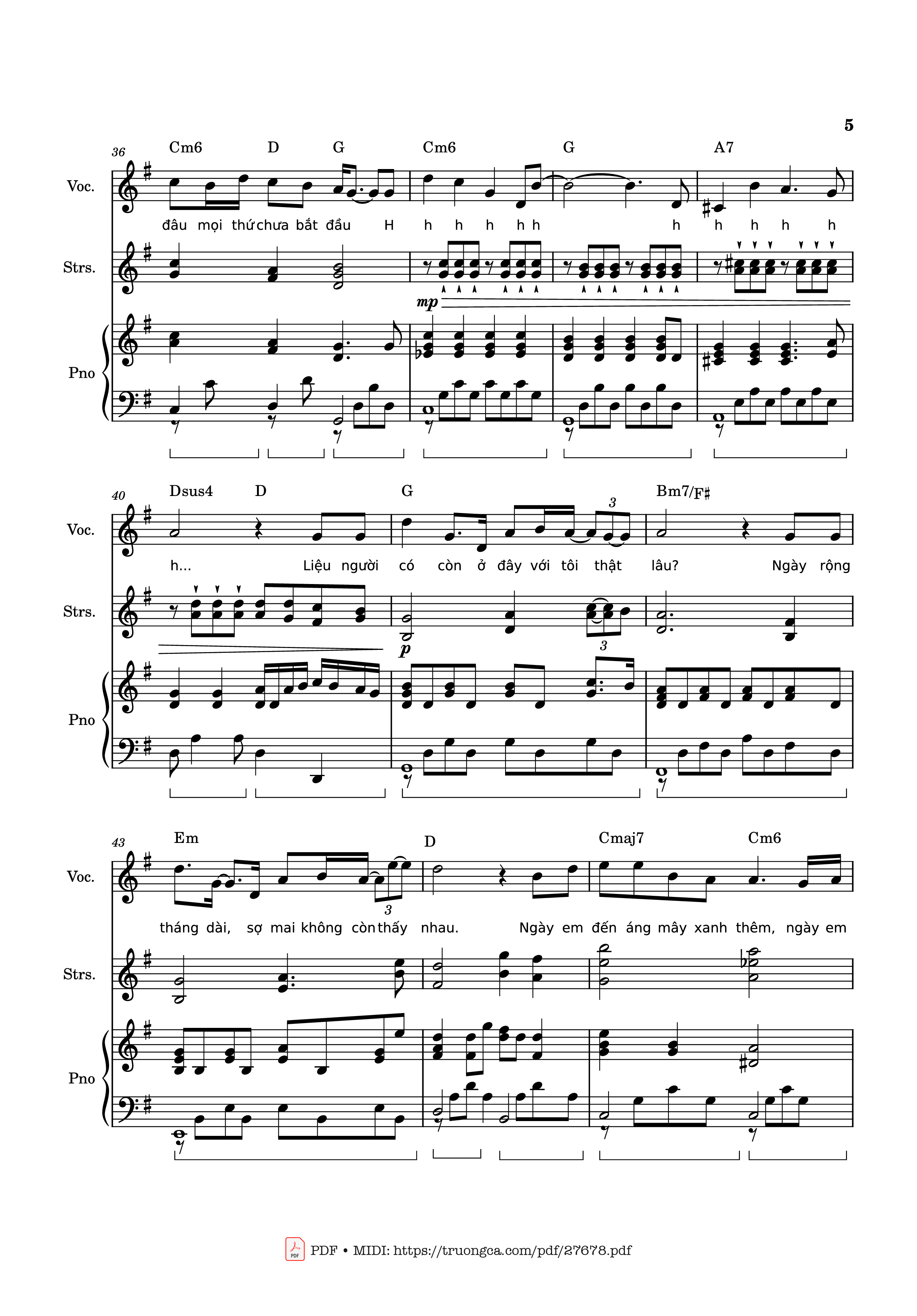 Page 5 of the piano sheet music PDF – Phép màu (Đàn cá gỗ OST) Piano by Nguyễn Hùng