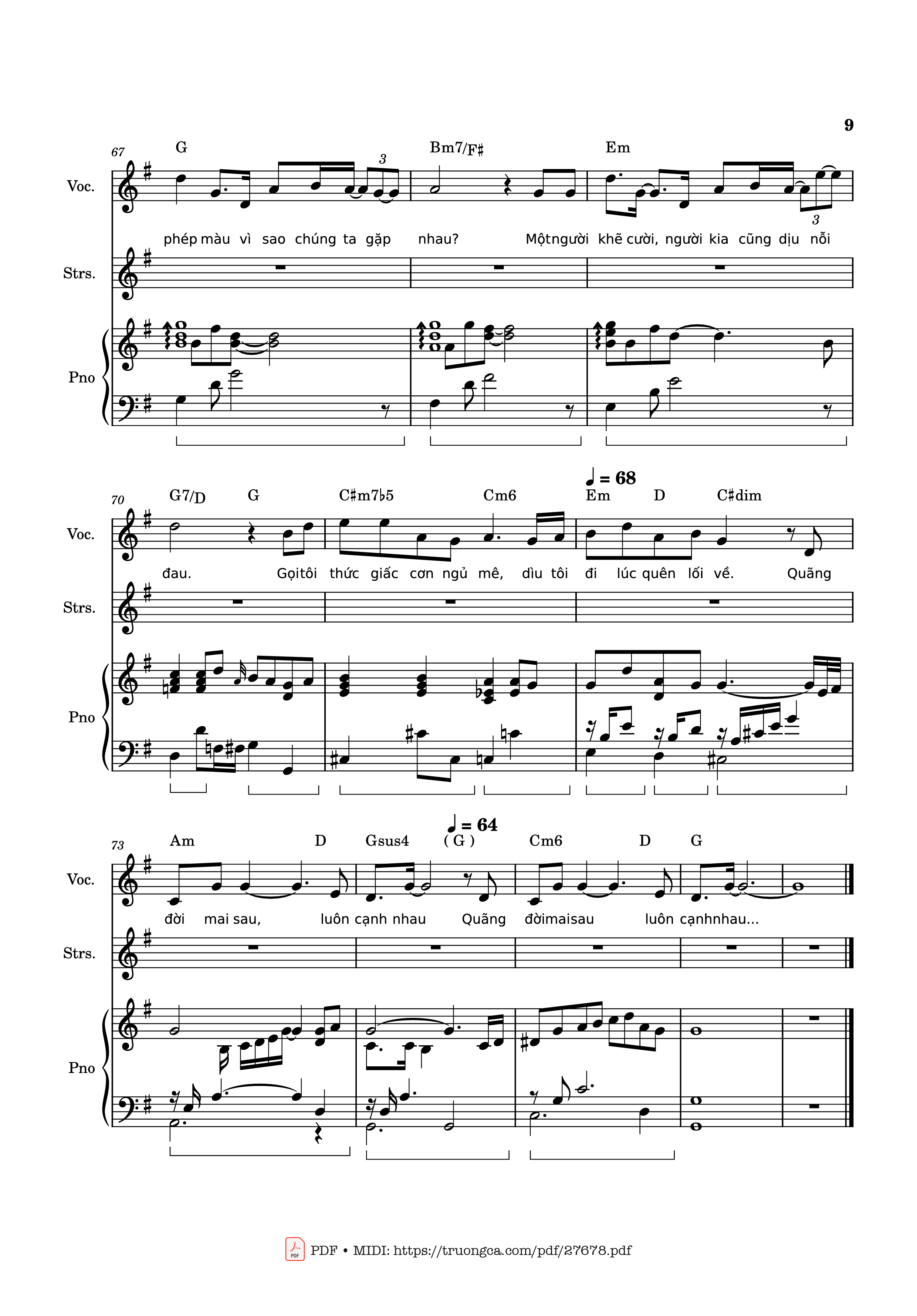 Page 9 of the piano sheet music PDF – Phép màu (Đàn cá gỗ OST) Piano by Nguyễn Hùng
