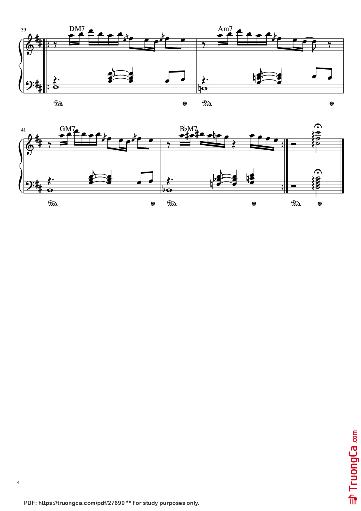 Page 4 of the piano sheet music PDF Piano – Best Part Piano by Composed by Tawang