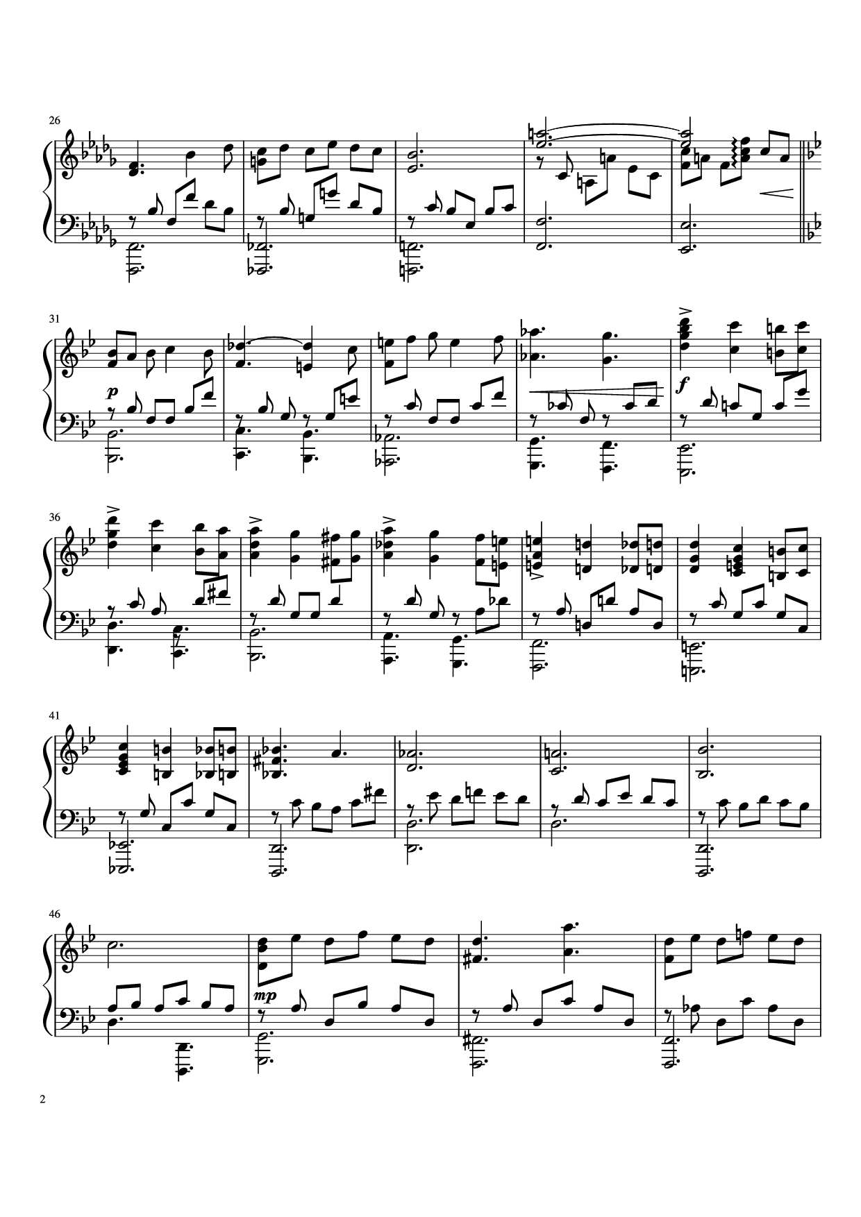 Page 2 of the piano sheet music PDF Piano – Crime and Punishment Piano by Undefined