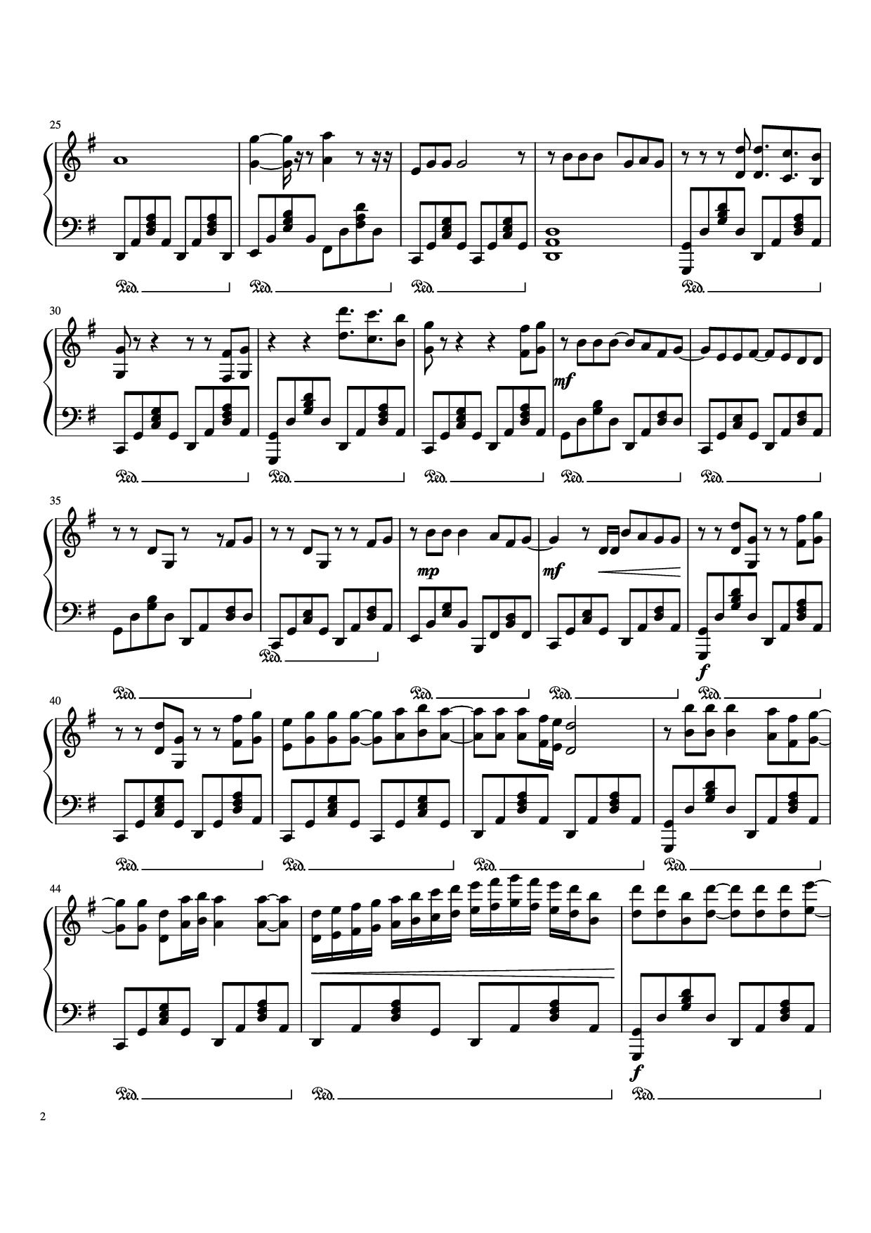 Page 2 of the piano sheet music PDF Piano – When you Say Nothing At All Piano by Undefined