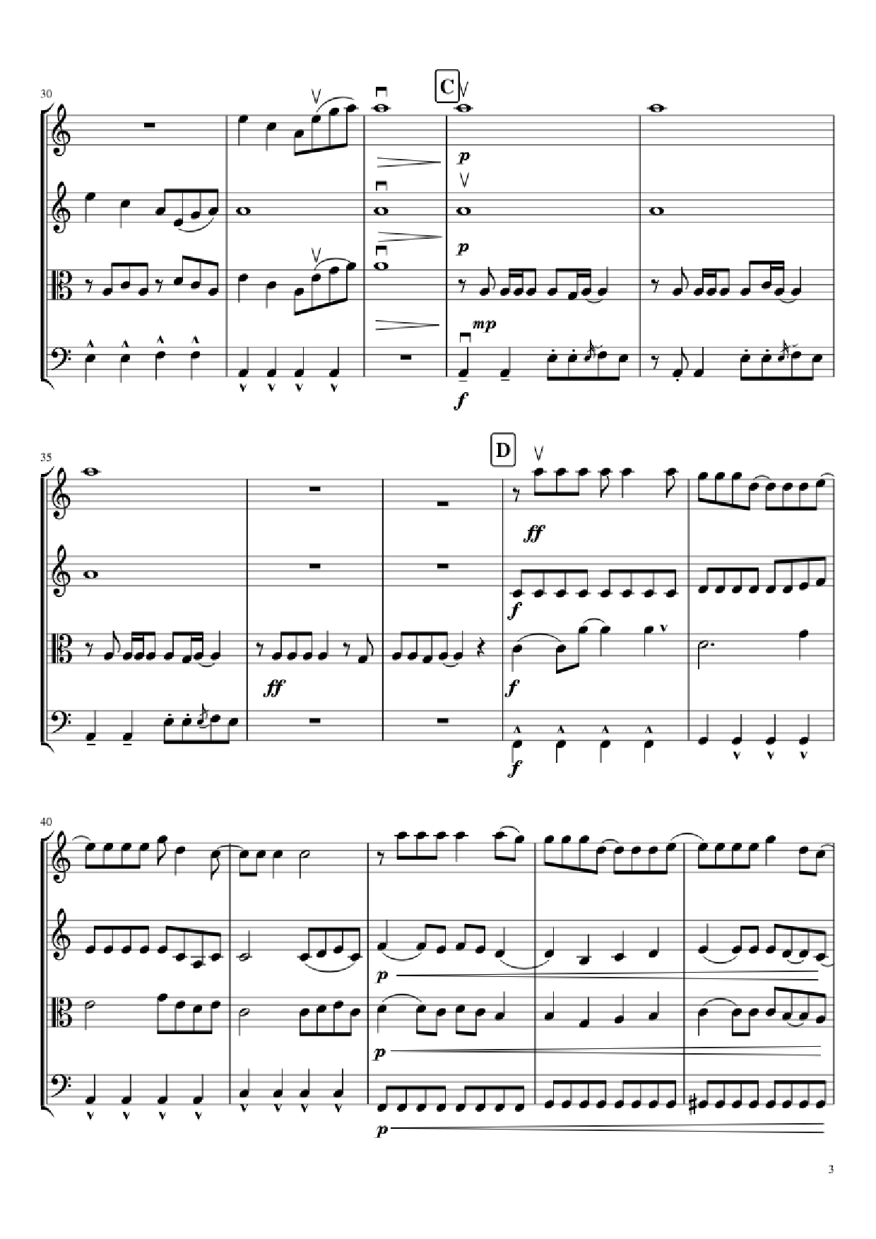 Page 3 of the piano sheet music PDF – Mal Romance Violin by Lady Gaga Arr. by Potter