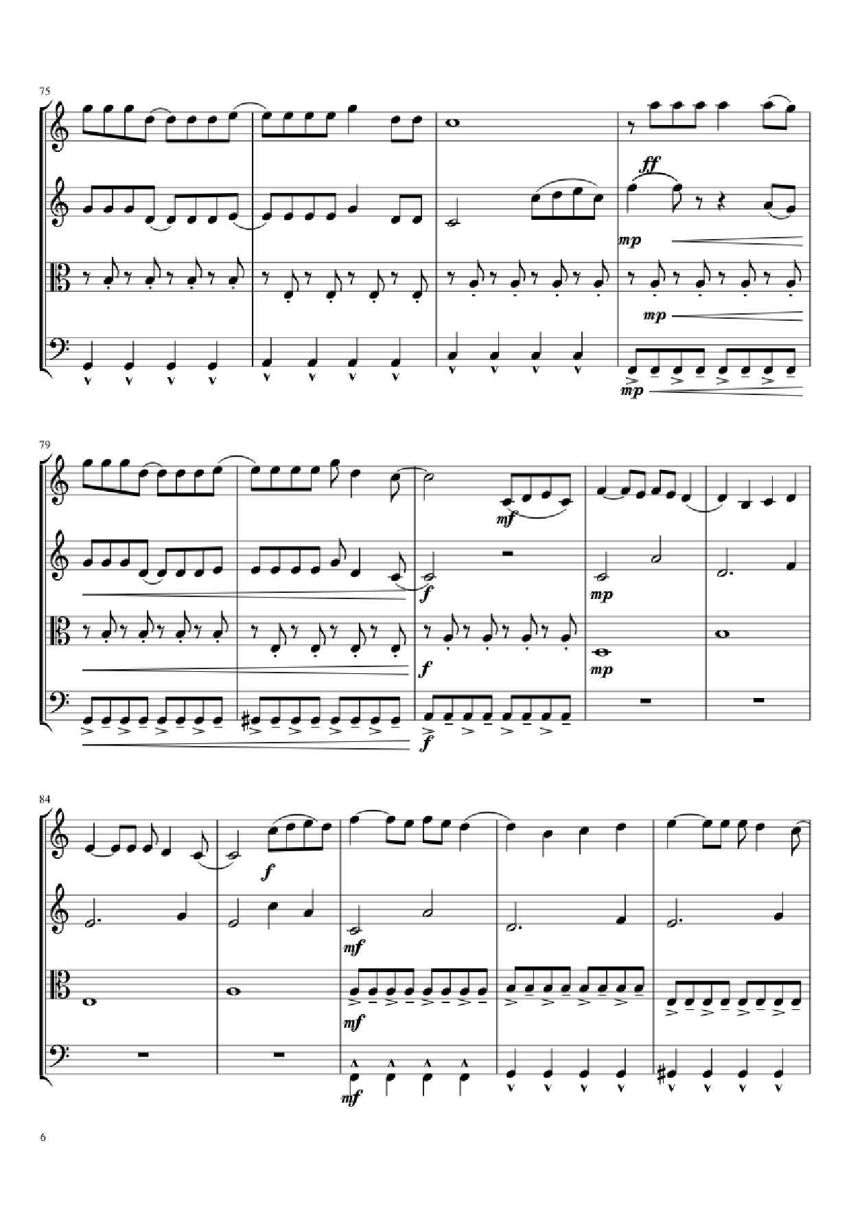 Page 6 of the piano sheet music PDF – Mal Romance Violin by Lady Gaga Arr. by Potter