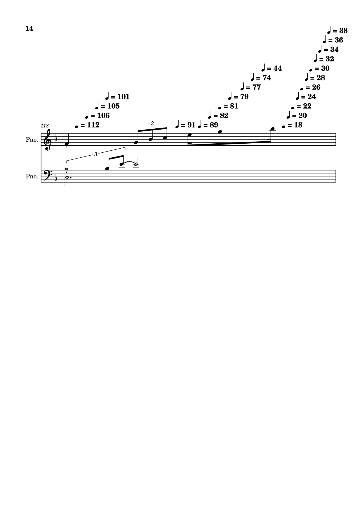 Page 14 of the piano sheet music PDF Piano – score-5bdfbd0626702694b8d652a63c658d6b Piano by Undefined
