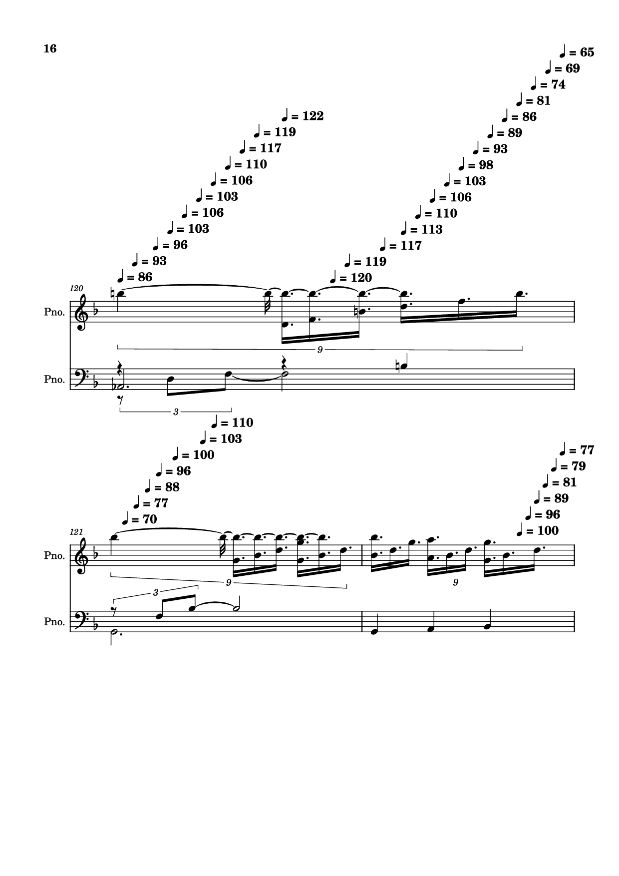Page 16 of the piano sheet music PDF Piano – score-5bdfbd0626702694b8d652a63c658d6b Piano by Undefined