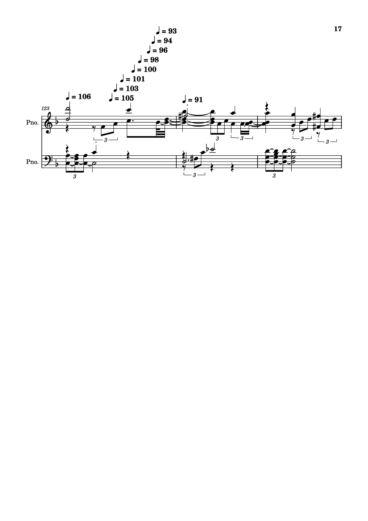 Page 17 of the piano sheet music PDF Piano – score-5bdfbd0626702694b8d652a63c658d6b Piano by Undefined