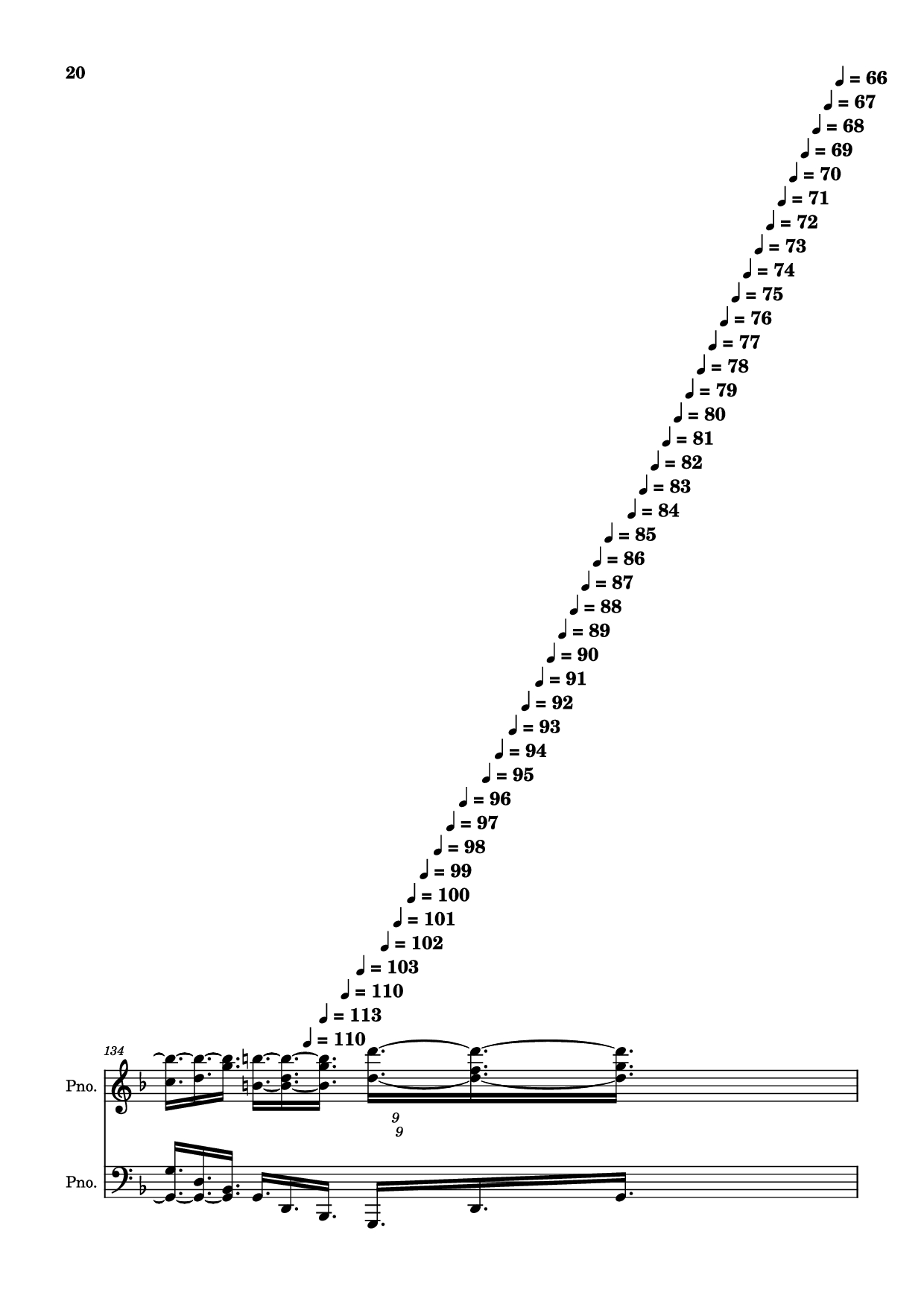 Page 20 of the piano sheet music PDF Piano – score-5bdfbd0626702694b8d652a63c658d6b Piano by Undefined