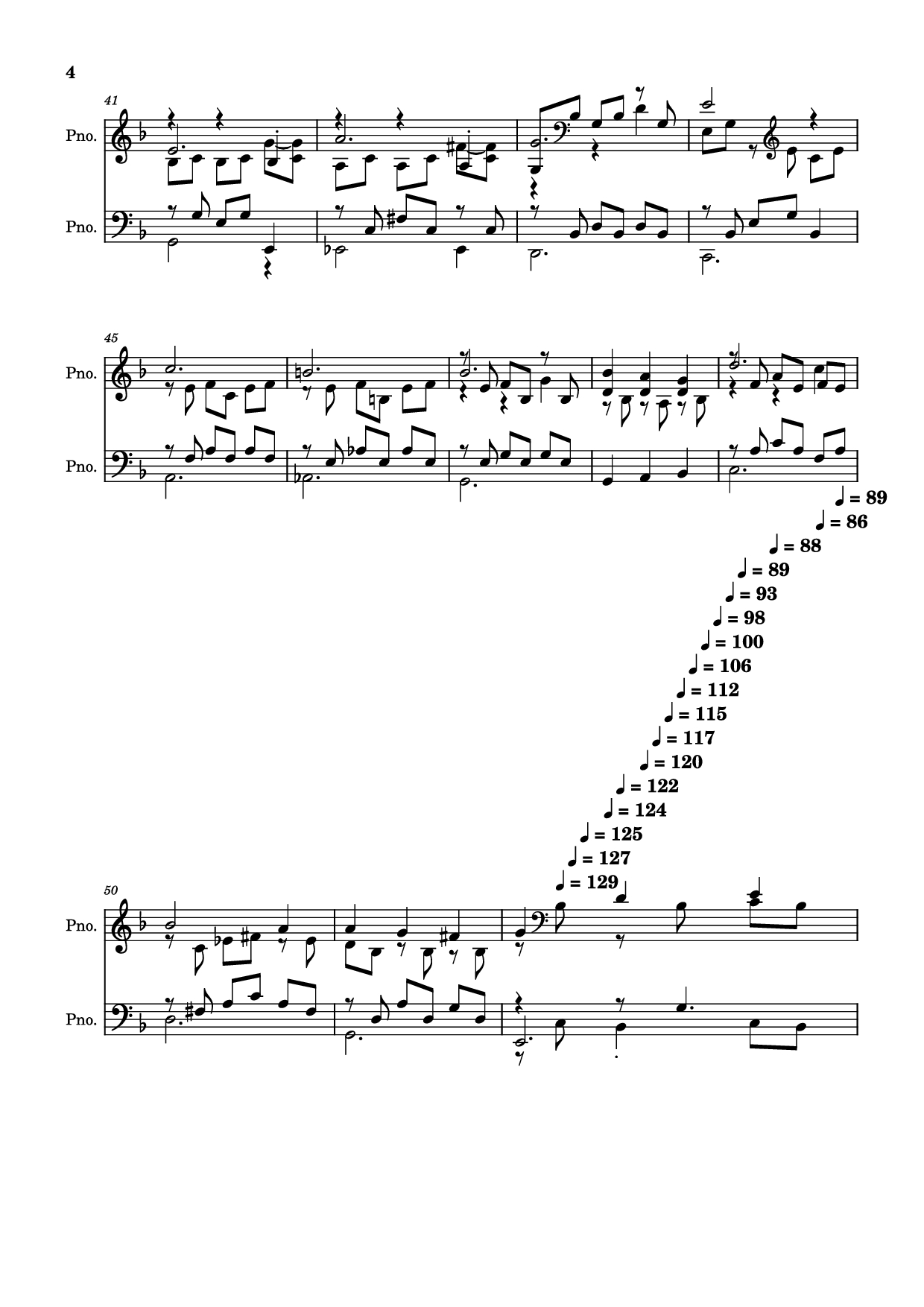 Page 4 of the piano sheet music PDF Piano – score-5bdfbd0626702694b8d652a63c658d6b Piano by Undefined