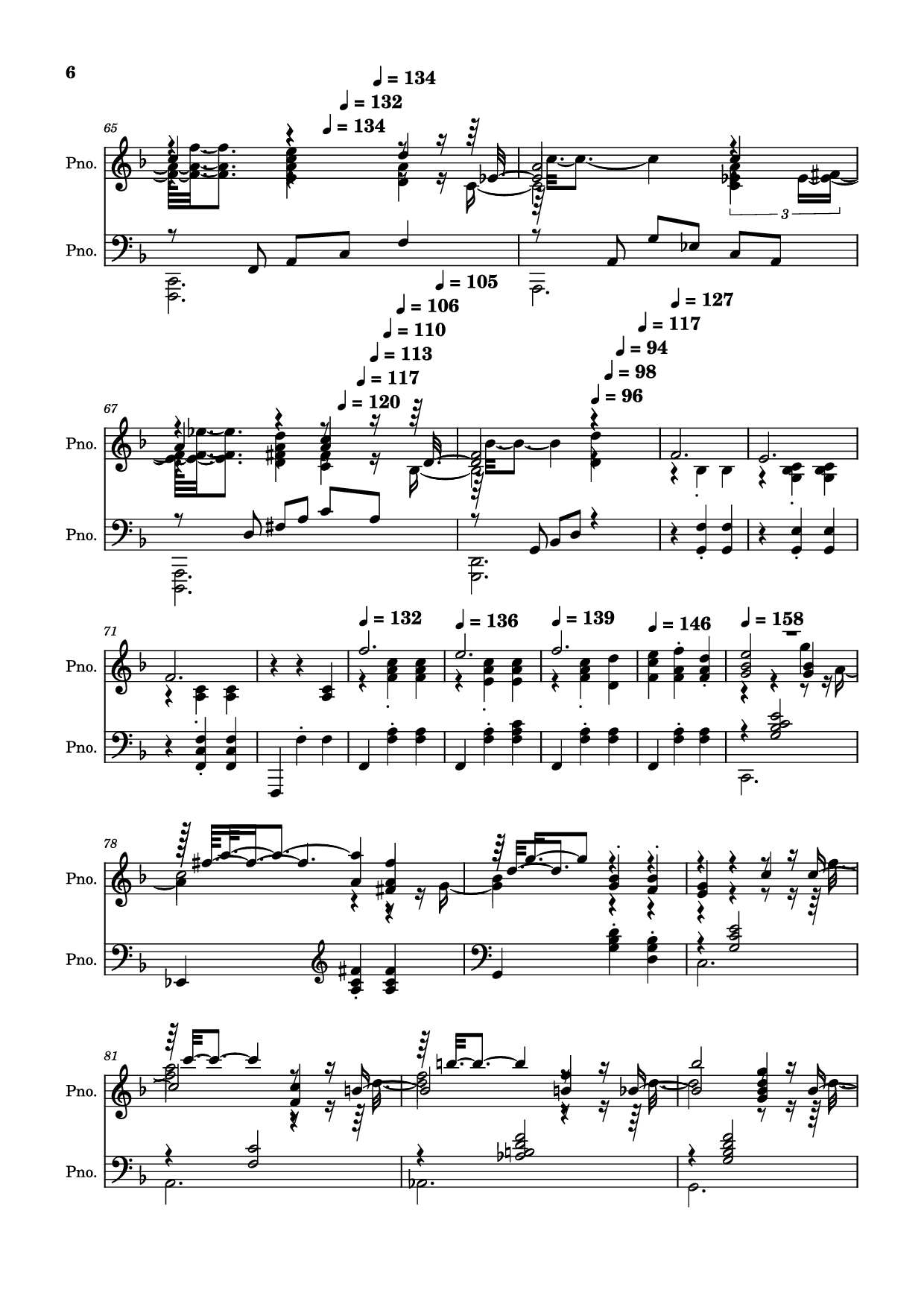 Page 6 of the piano sheet music PDF Piano – score-5bdfbd0626702694b8d652a63c658d6b Piano by Undefined
