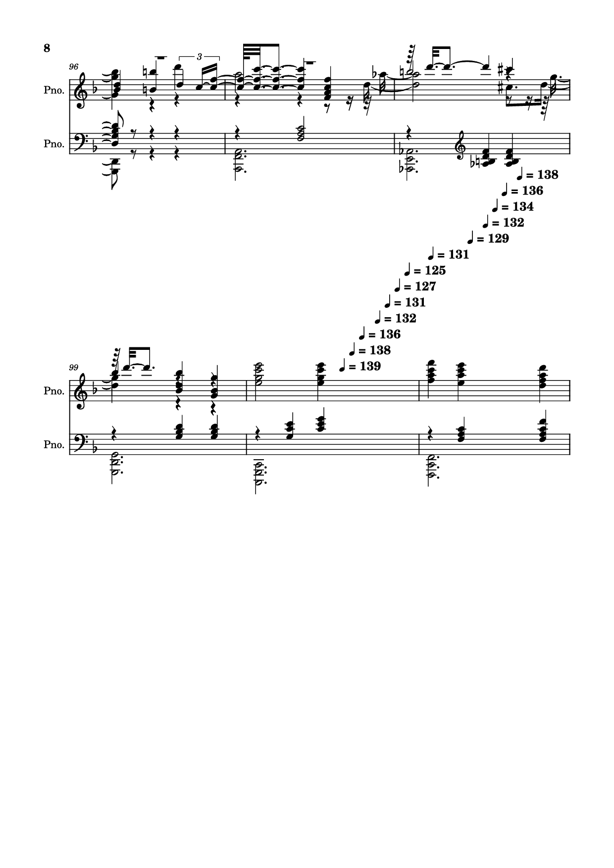 Page 8 of the piano sheet music PDF Piano – score-5bdfbd0626702694b8d652a63c658d6b Piano by Undefined