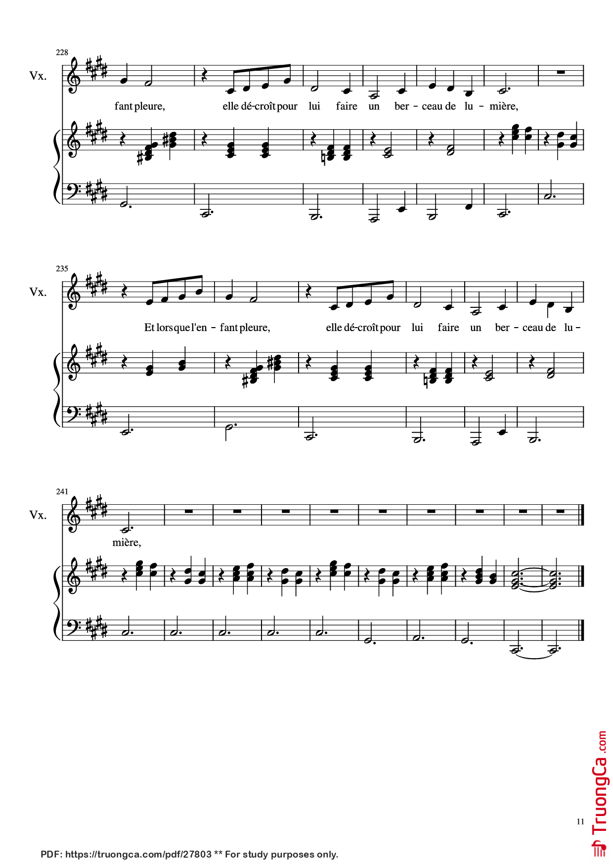 Page 11 of the piano sheet music PDF Piano – Dis-moi Lune d