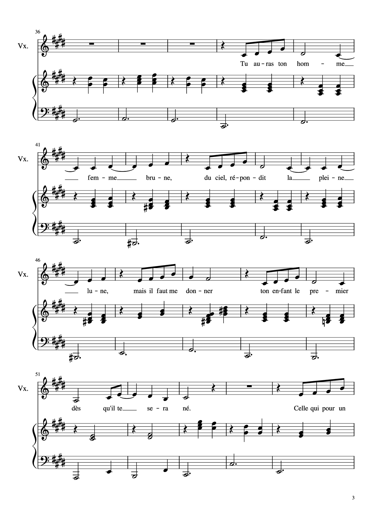 Page 3 of the piano sheet music PDF Piano – Dis-moi Lune d