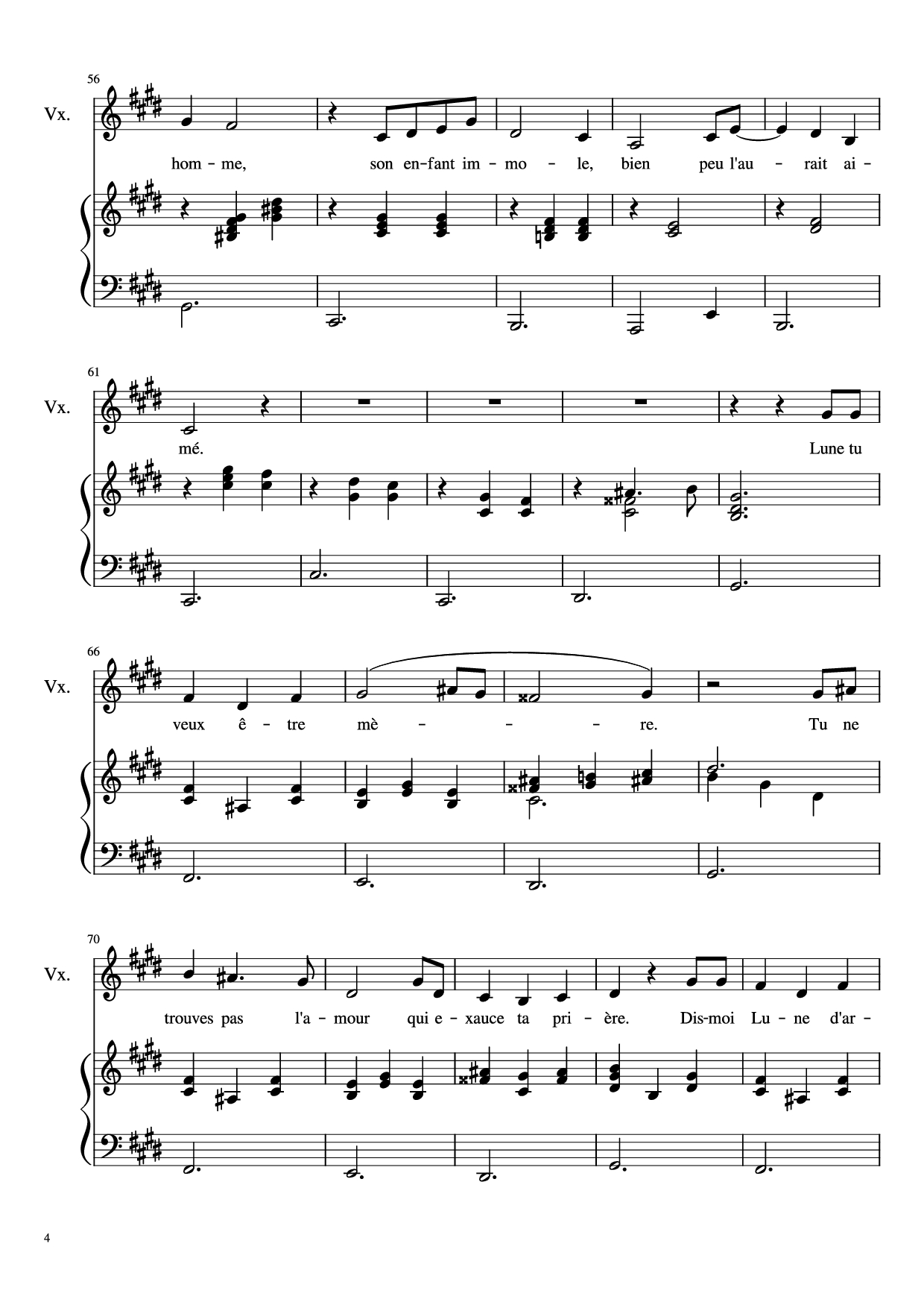 Page 4 of the piano sheet music PDF Piano – Dis-moi Lune d