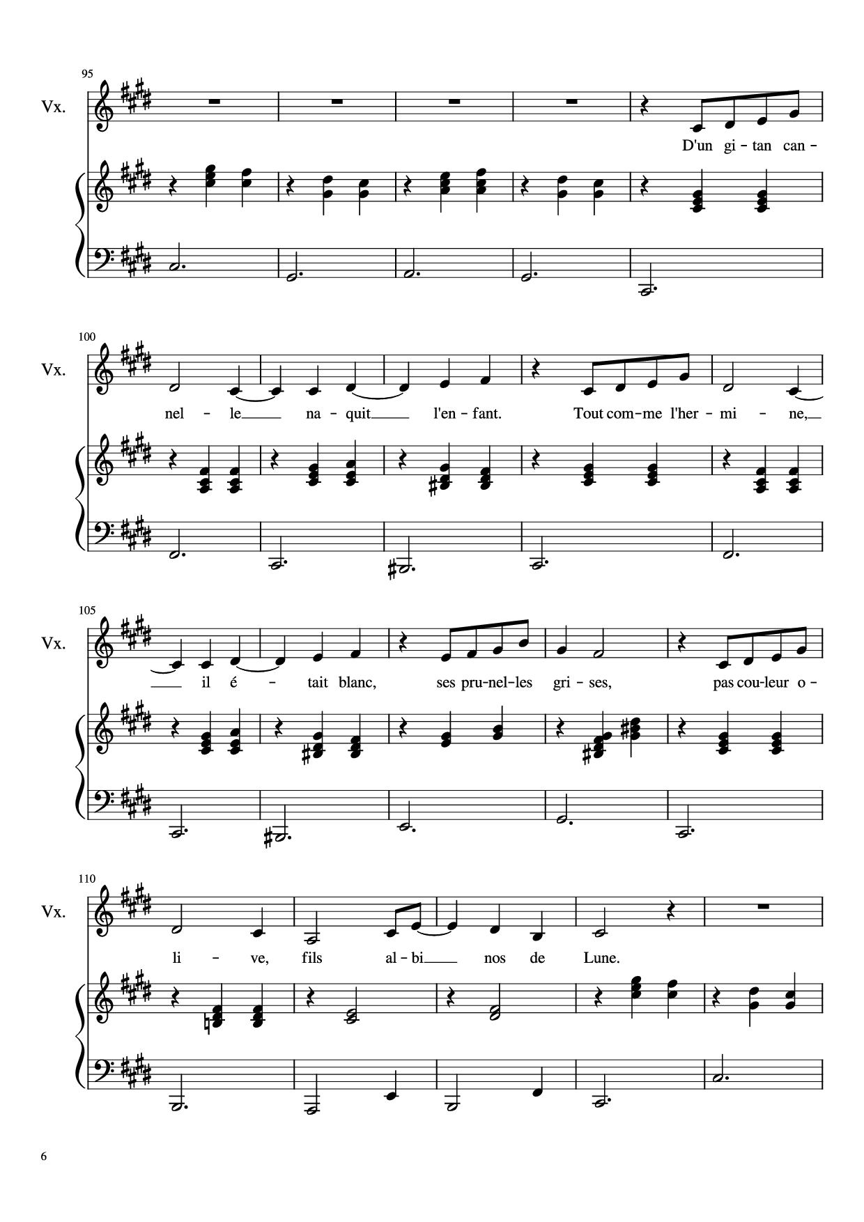 Page 6 of the piano sheet music PDF Piano – Dis-moi Lune d