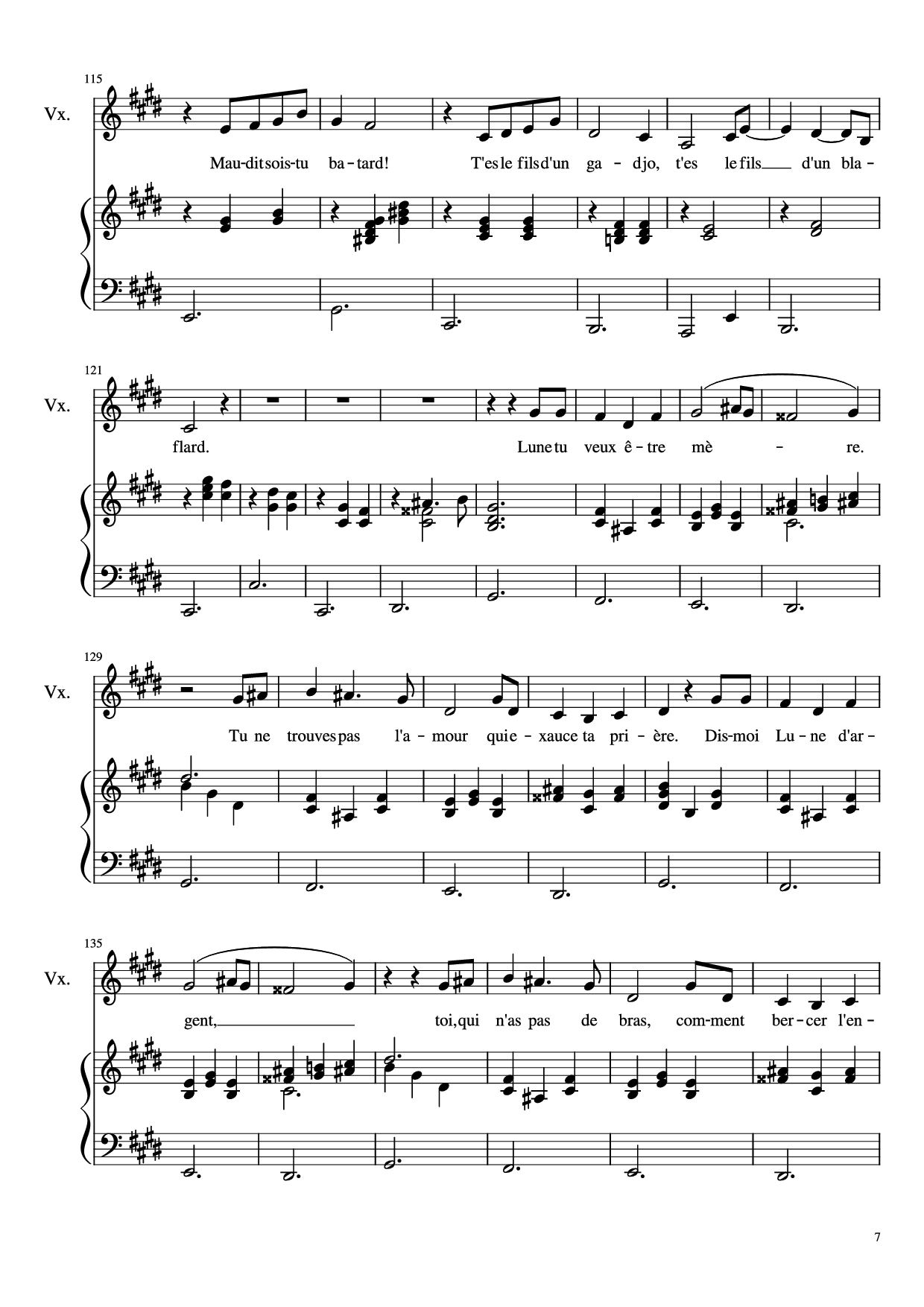Page 7 of the piano sheet music PDF Piano – Dis-moi Lune d