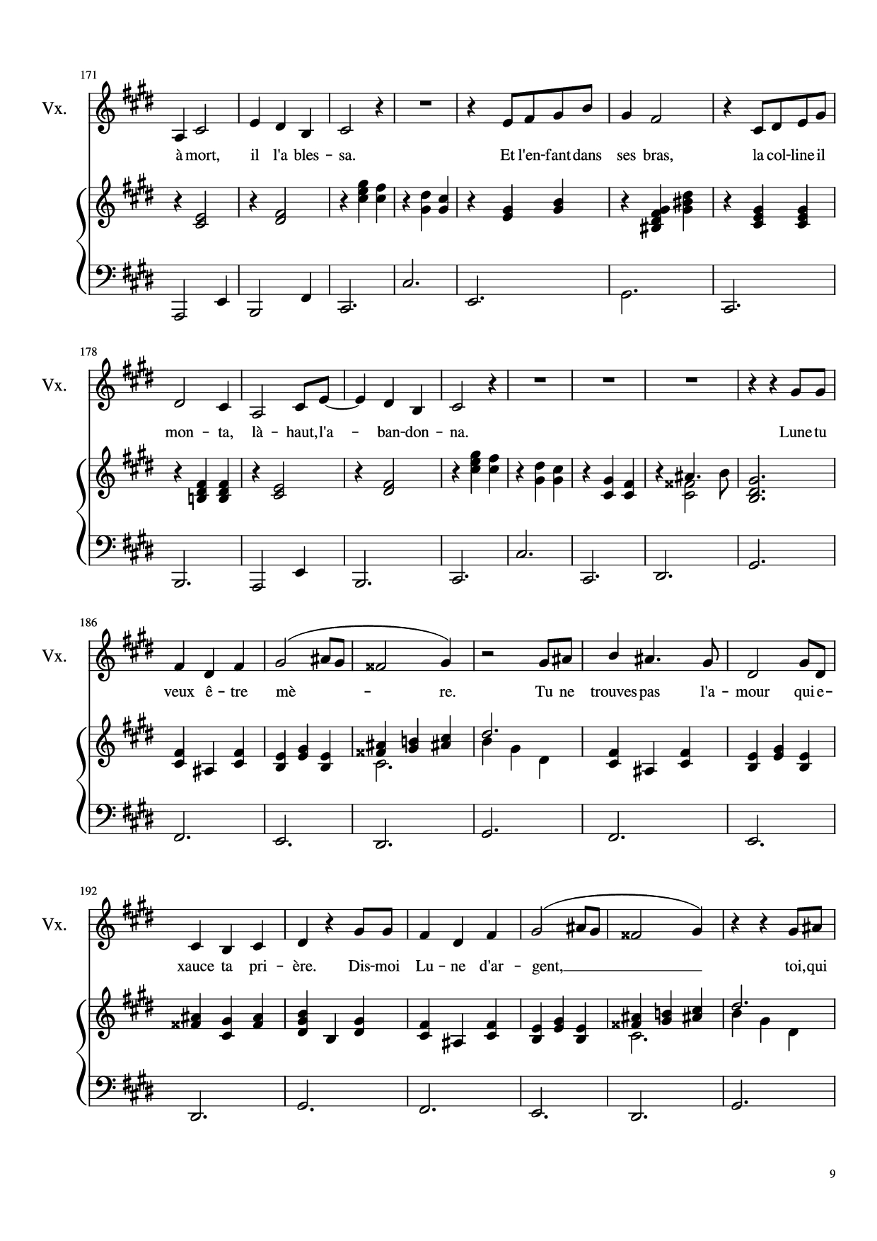 Page 9 of the piano sheet music PDF Piano – Dis-moi Lune d