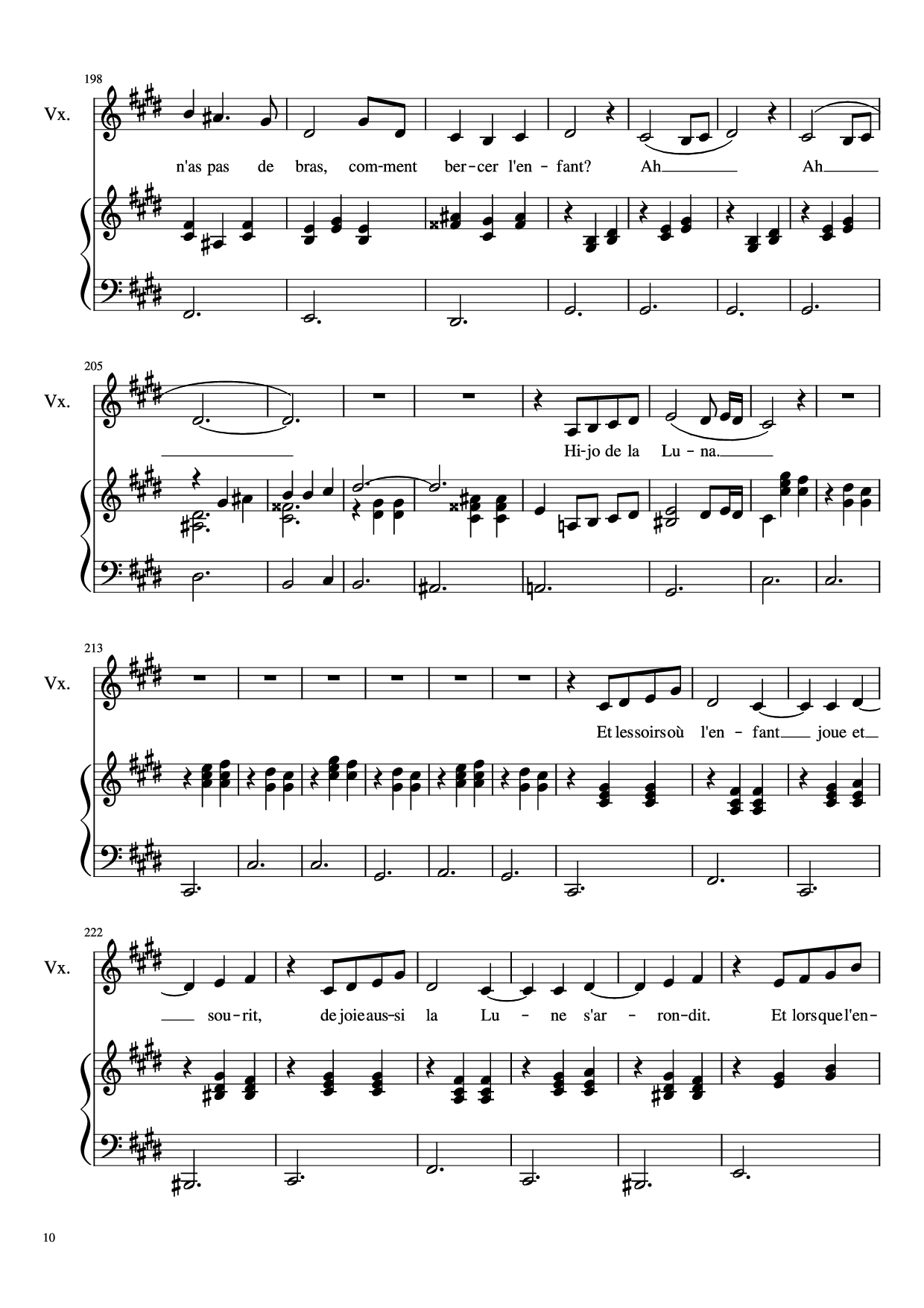 Page 10 of the piano sheet music PDF Piano – Dis-moi Lune d