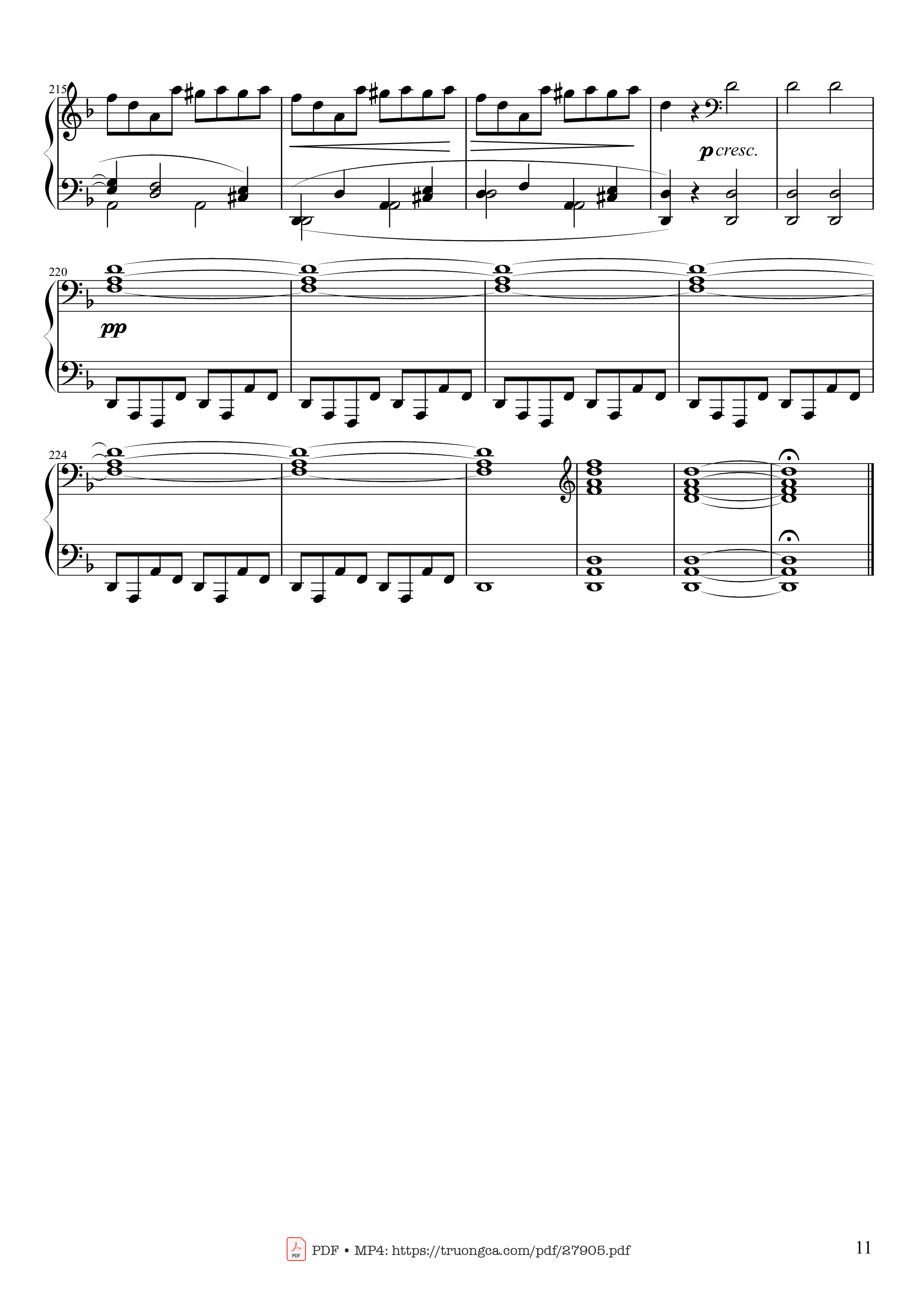 Page 11 of the piano sheet music PDF Piano – Sonate No. 17, Tempest (1st Movement) by Ludwig van Beethoven