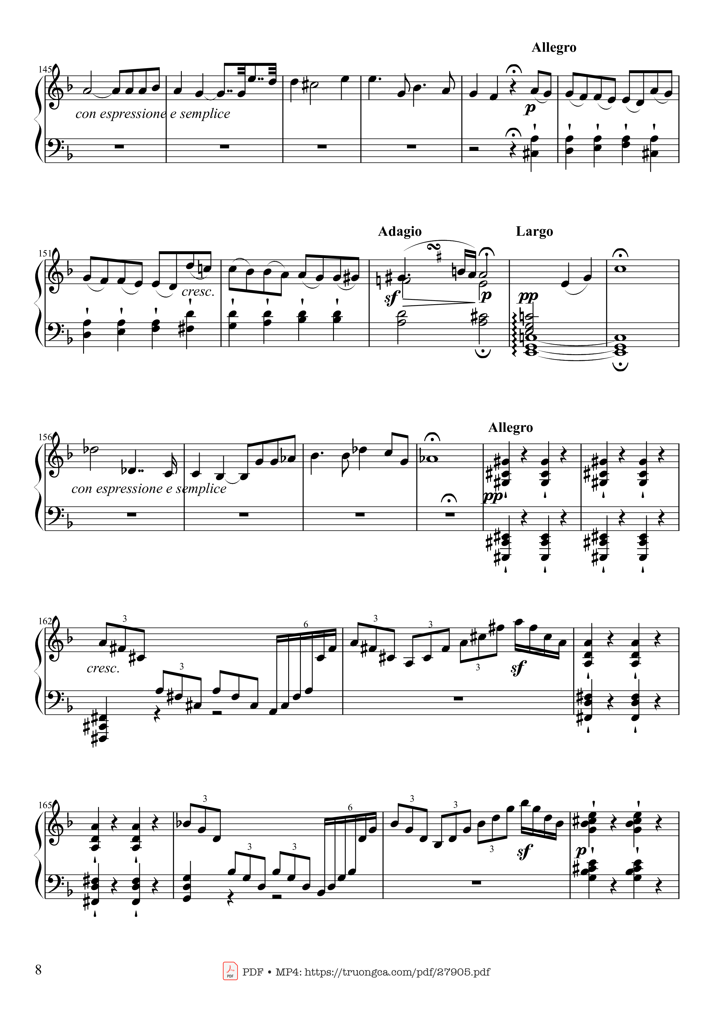 Page 8 of the piano sheet music PDF Piano – Sonate No. 17, Tempest (1st Movement) by Ludwig van Beethoven