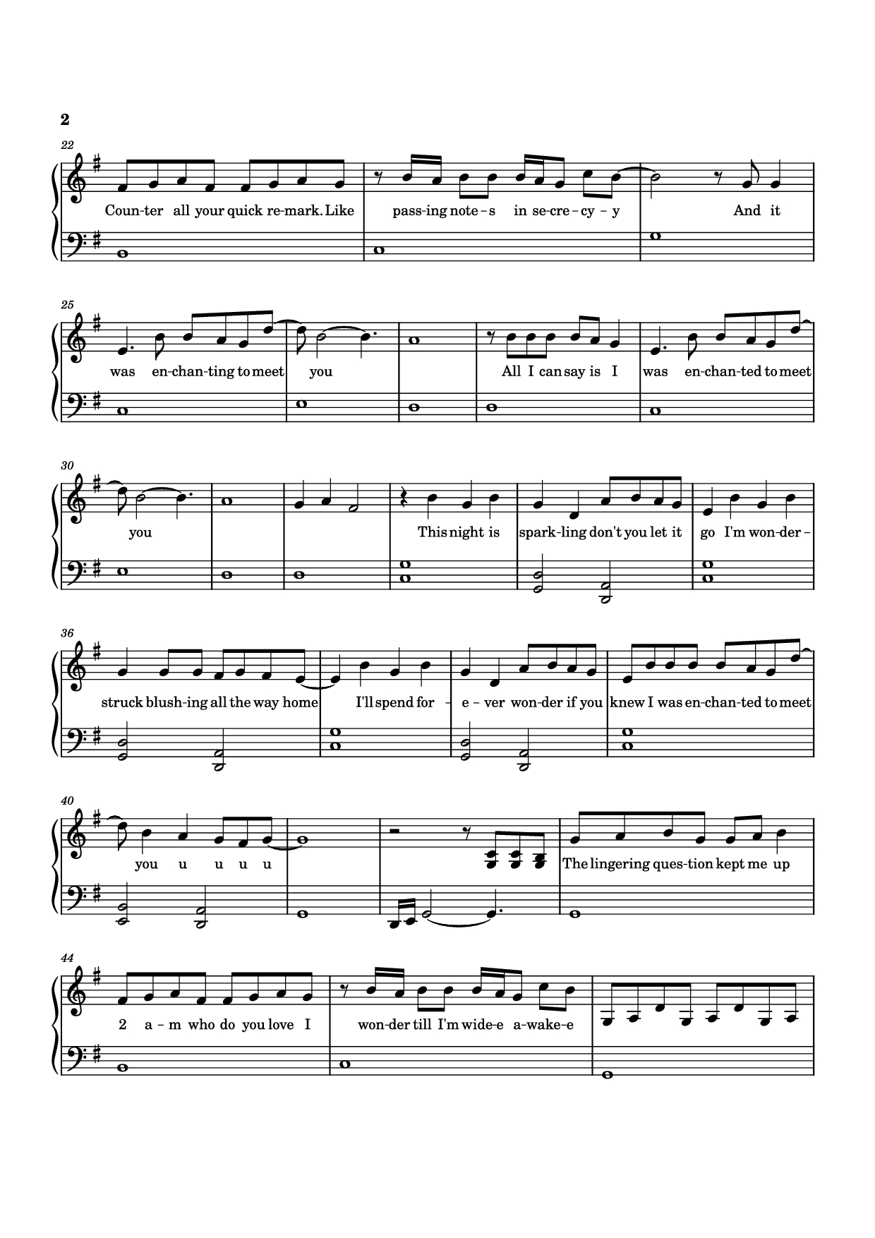 Page 2 of the piano sheet music PDF Piano – Enchanted Piano easy by Taylor Swift