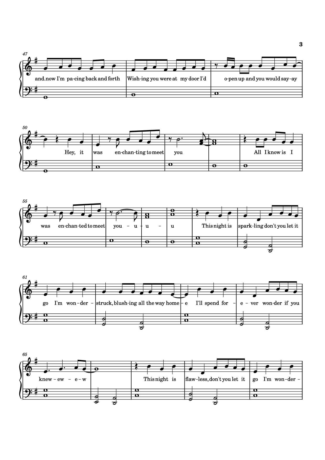 Page 3 of the piano sheet music PDF Piano – Enchanted Piano easy by Taylor Swift