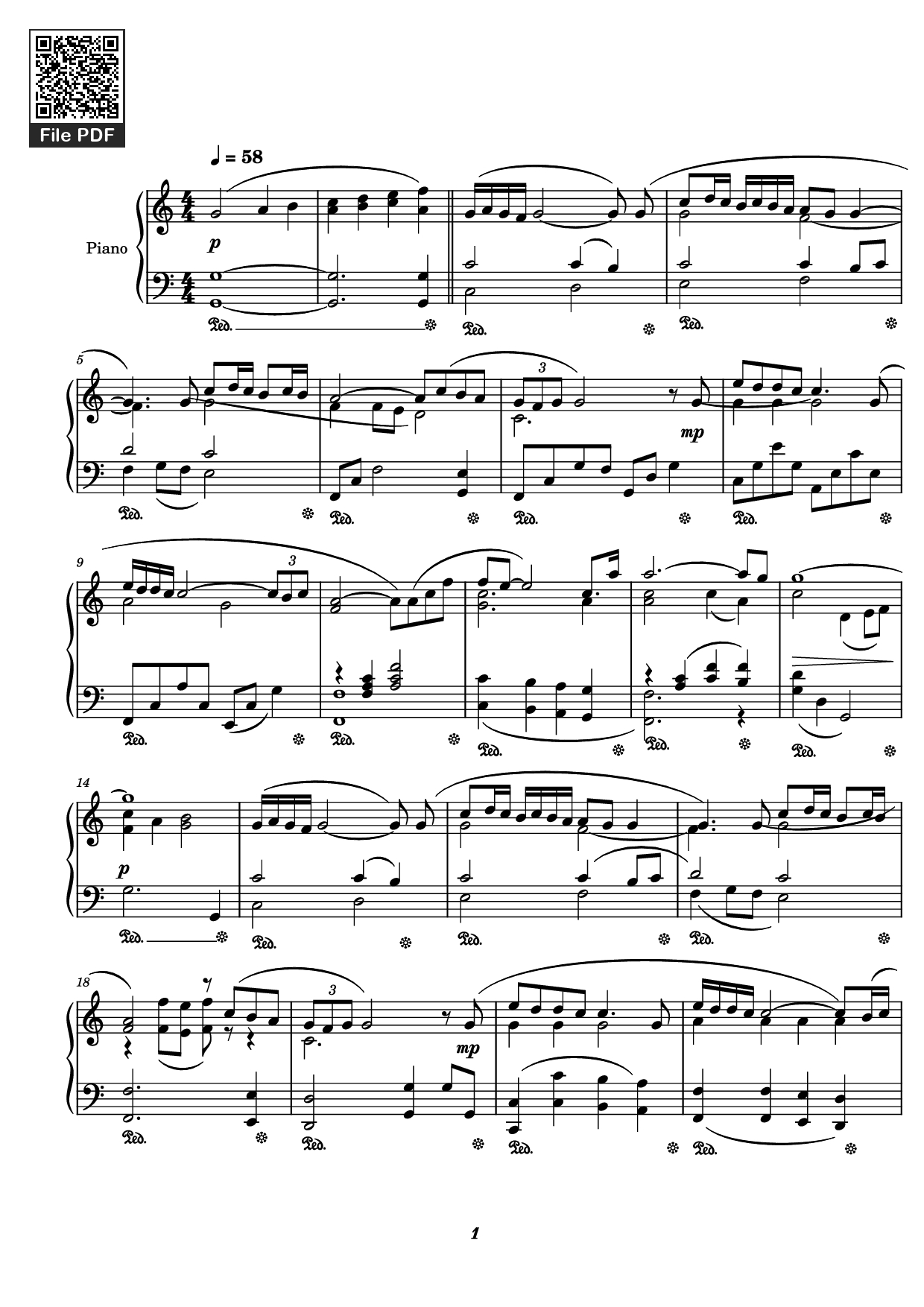 Page 1 of the piano sheet music PDF Piano – score-b8f5fc2a52c8242d2d56baf84fbdb595 Piano by Undefined
