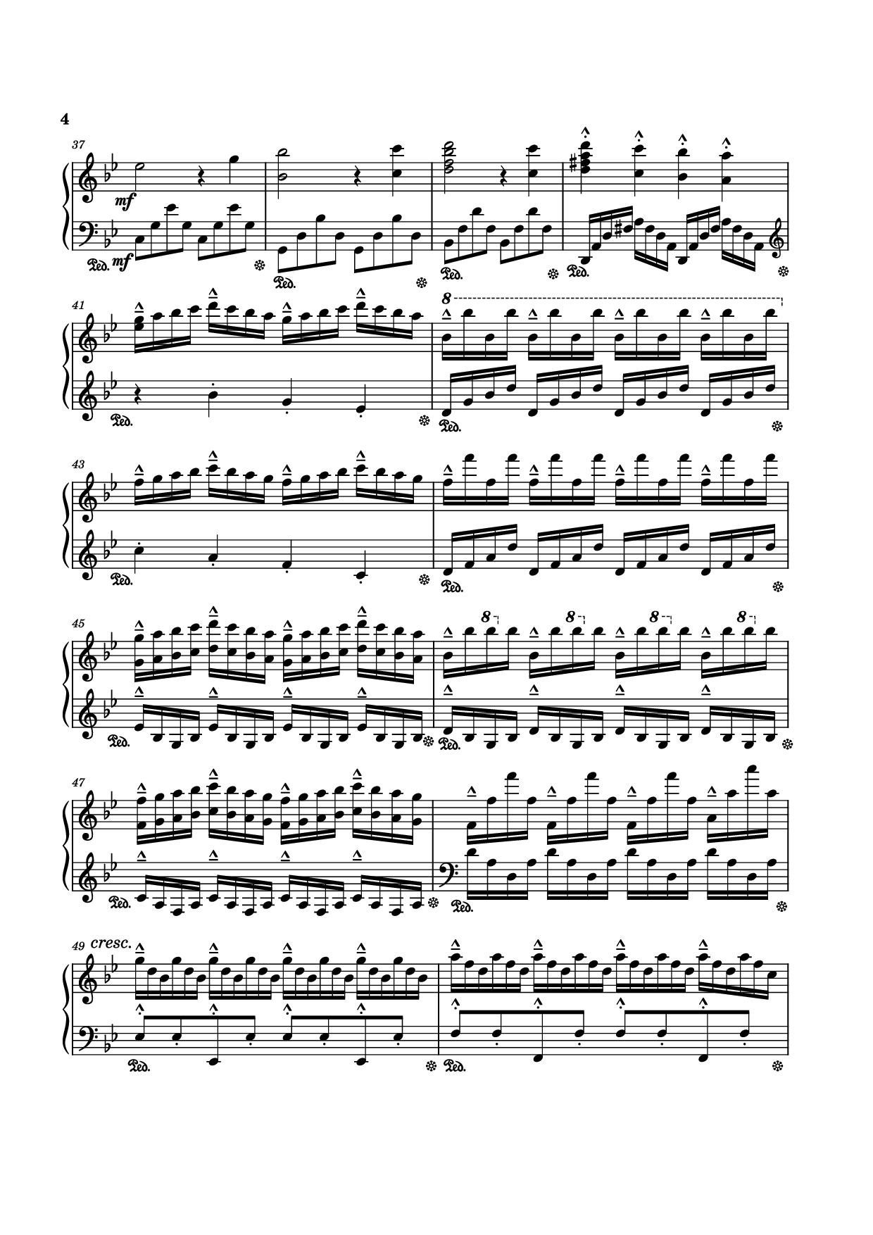 Page 4 of the piano sheet music PDF Piano – Rain Piano by Composed by Tony Ann