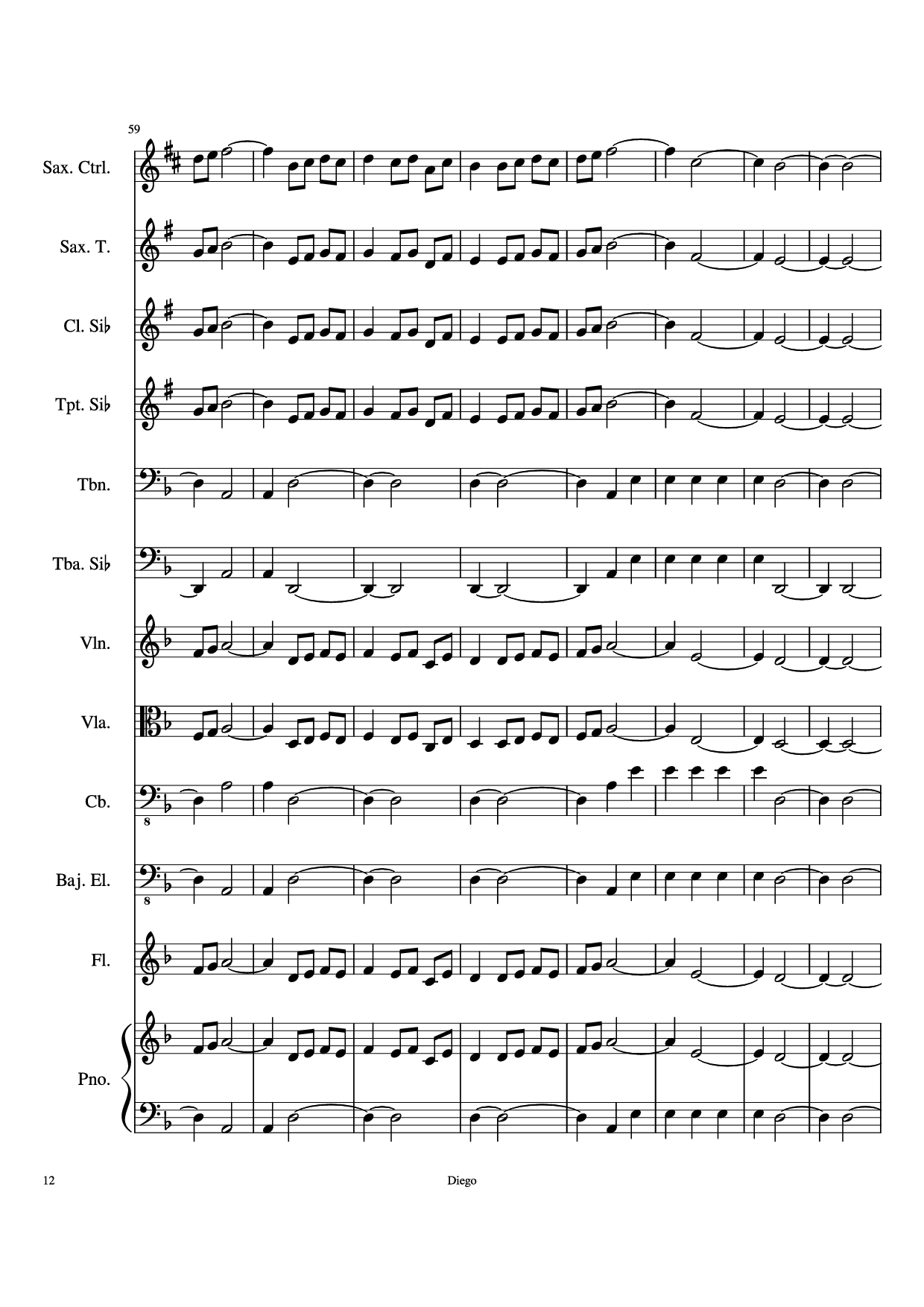 Page 12 of the piano sheet music PDF – Piratas del caribe Piano by DiegoSC