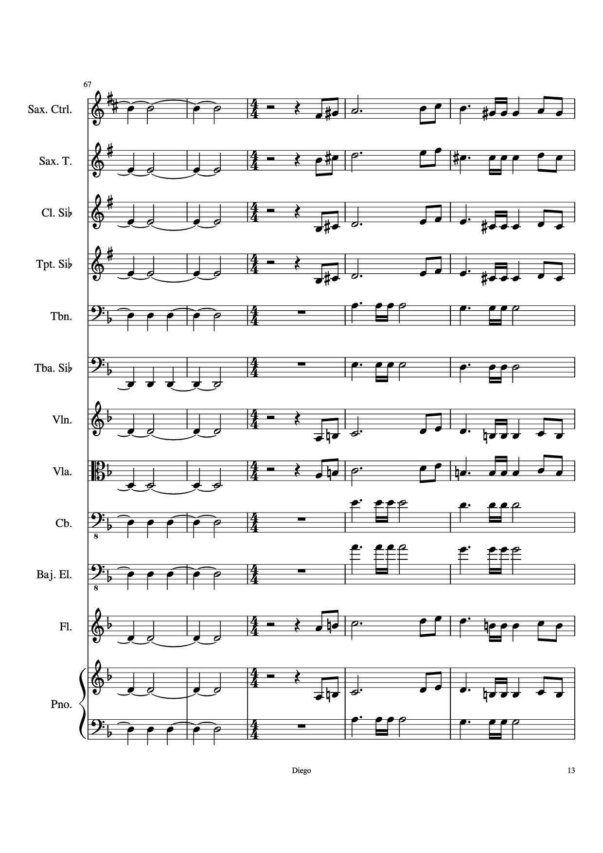 Page 13 of the piano sheet music PDF – Piratas del caribe Piano by DiegoSC