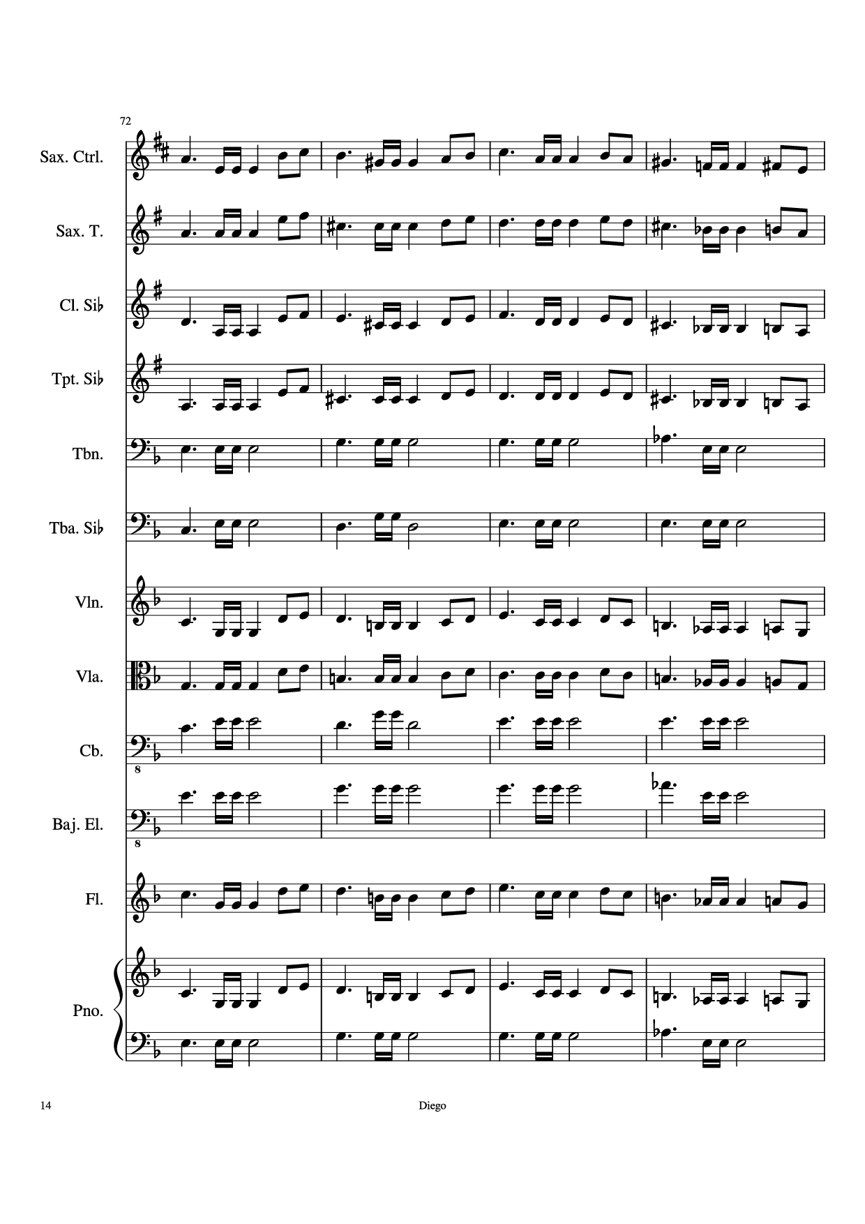 Page 14 of the piano sheet music PDF – Piratas del caribe Piano by DiegoSC