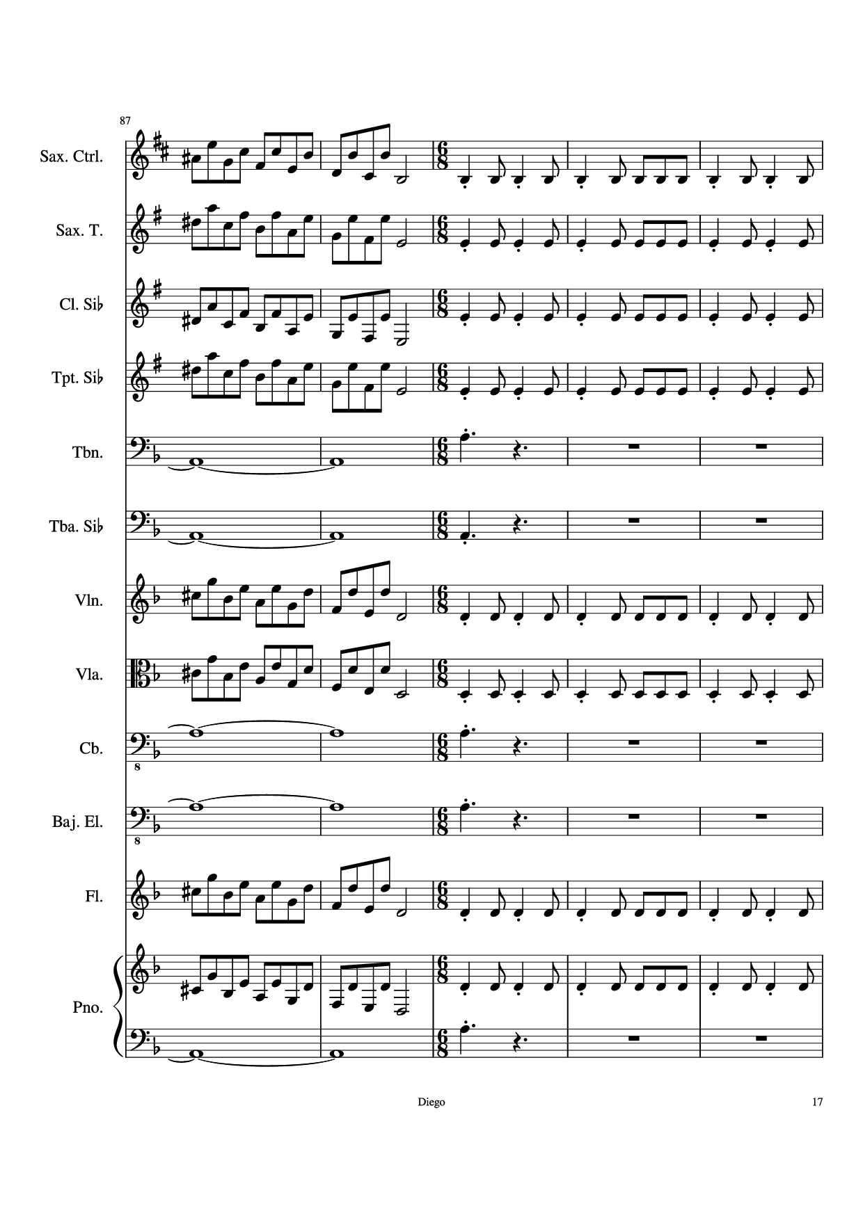 Page 17 of the piano sheet music PDF – Piratas del caribe Piano by DiegoSC