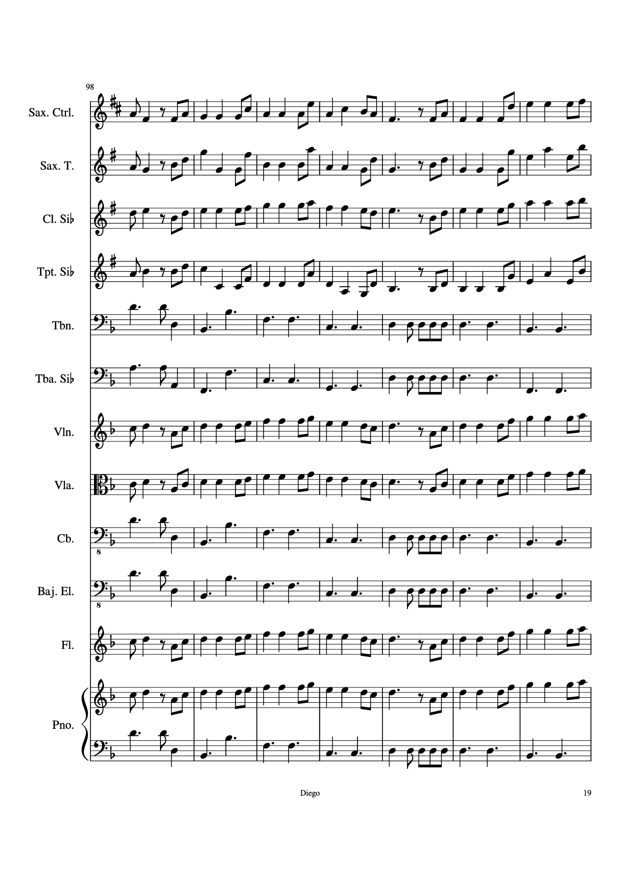 Page 19 of the piano sheet music PDF – Piratas del caribe Piano by DiegoSC