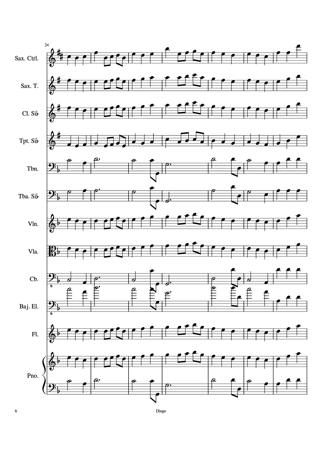 Page 6 of the piano sheet music PDF – Piratas del caribe Piano by DiegoSC