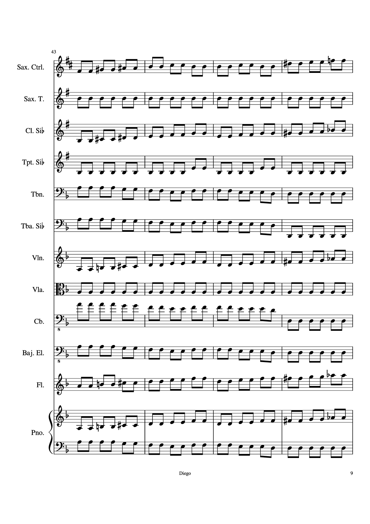 Page 9 of the piano sheet music PDF – Piratas del caribe Piano by DiegoSC