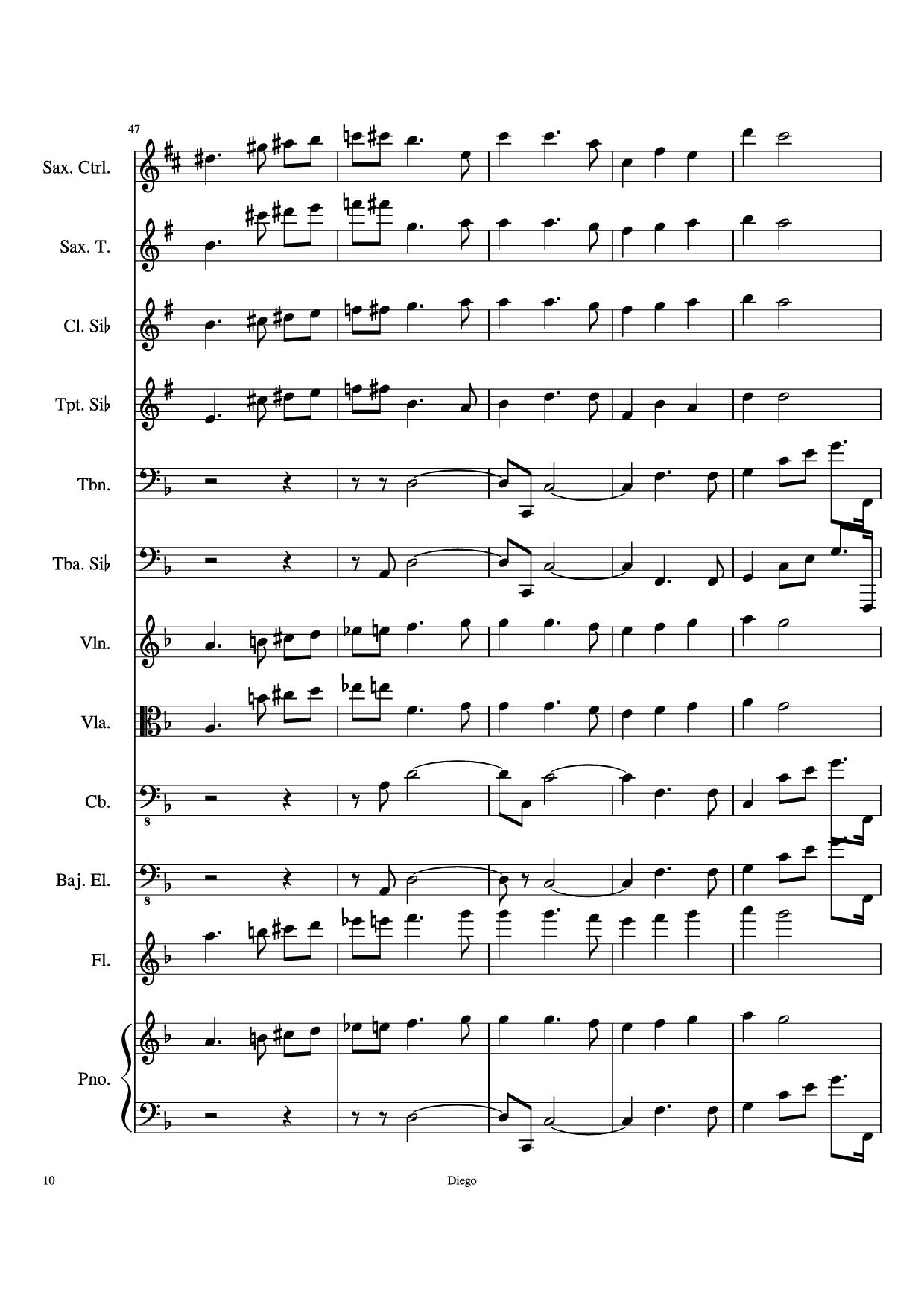 Page 10 of the piano sheet music PDF – Piratas del caribe Piano by DiegoSC