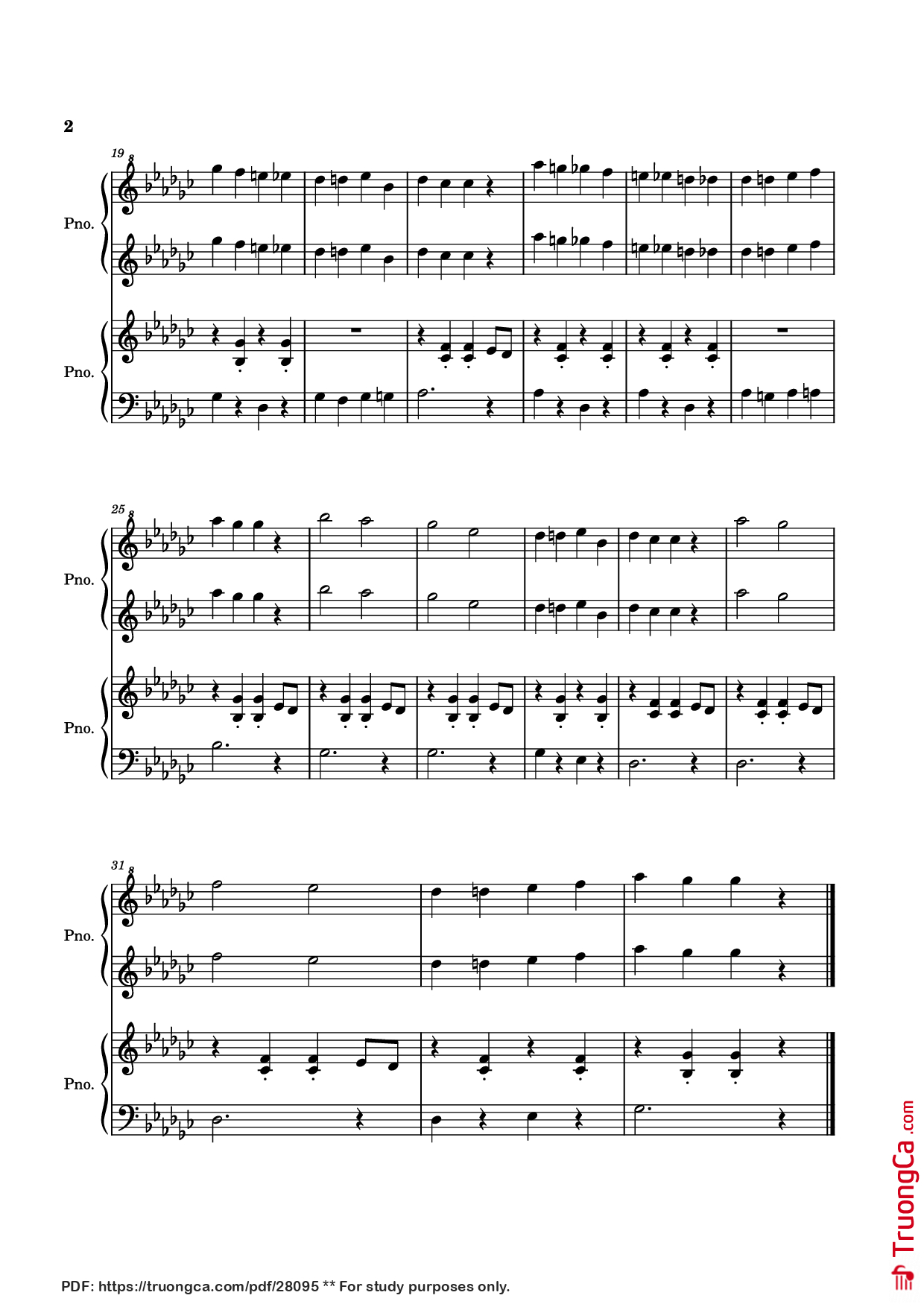 Page 2 of the piano sheet music PDF Piano – Flea Waltz Piano by Anonymous