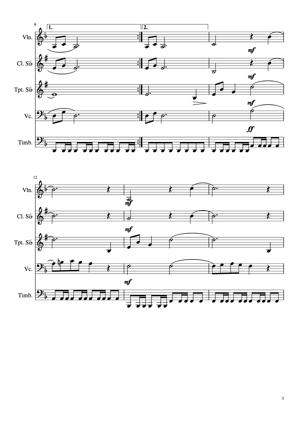Page 3 of the piano sheet music PDF – EL BUENO, EL FEO Y EL MALO. Violin by Ennio Morricone