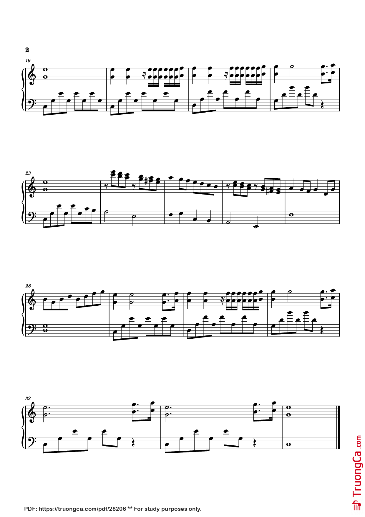Page 2 of the piano sheet music PDF Piano – Balade pour Adeline Piano by Paul de Senneville