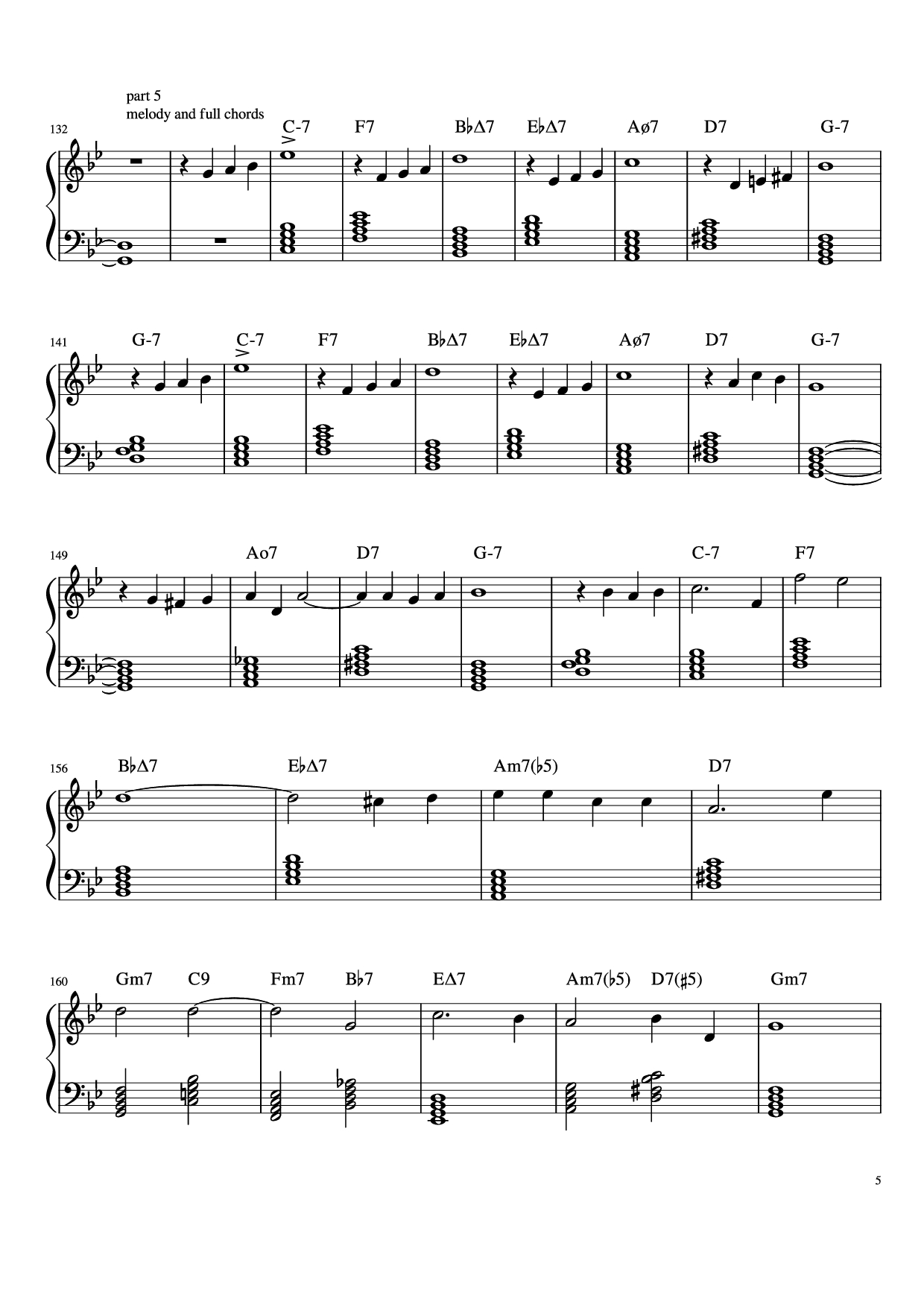 Page 5 of the piano sheet music PDF Piano – Autumn Leaves Piano Easy by Joseph Kosma