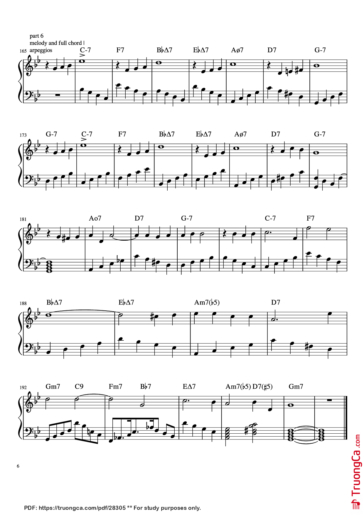 Page 6 of the piano sheet music PDF Piano – Autumn Leaves Piano Easy by Joseph Kosma