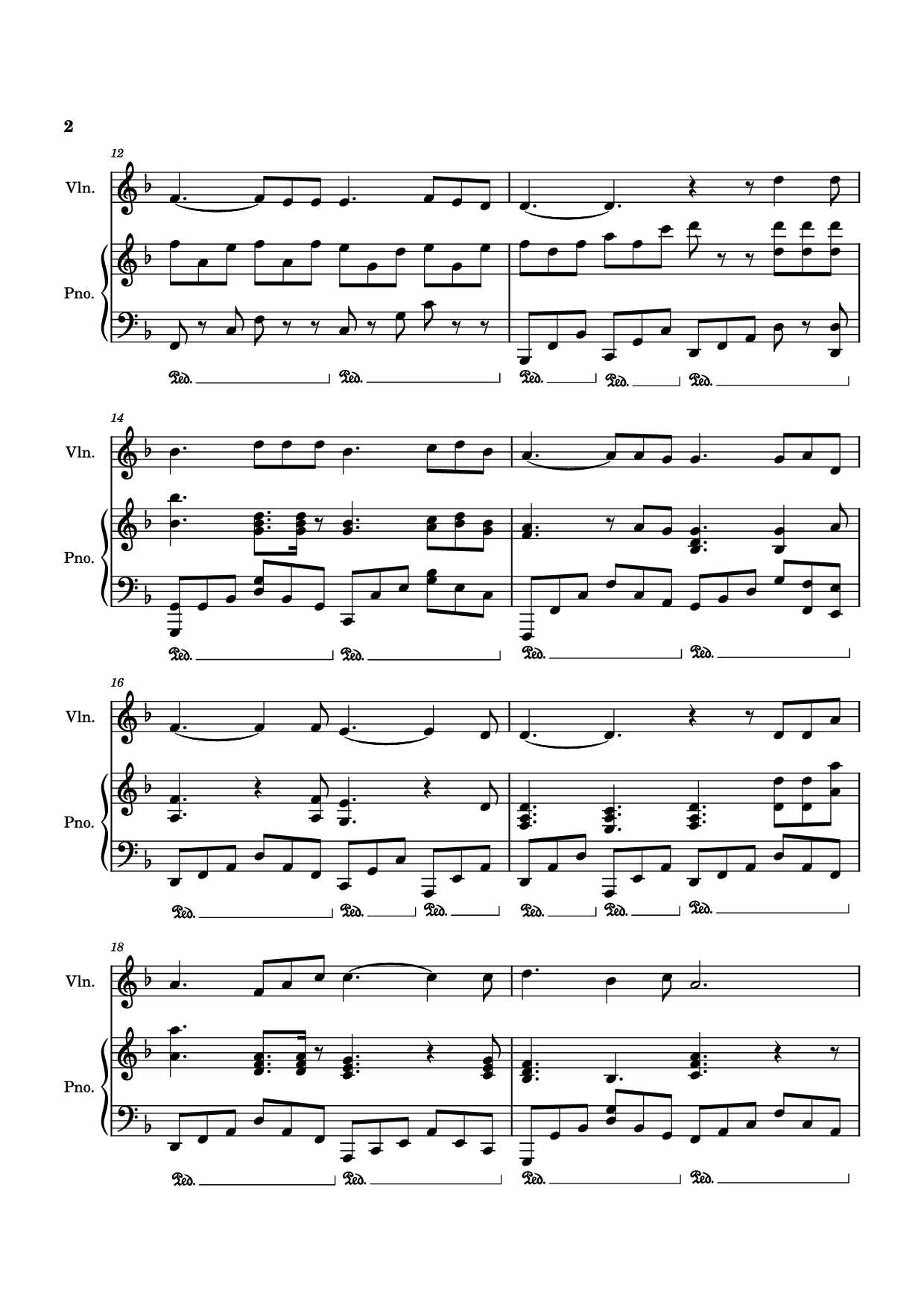 Page 2 of the piano sheet music PDF Piano – Nguyện Cầu Cho Nhau (đệm hát Piano Violin) by Phanxicô